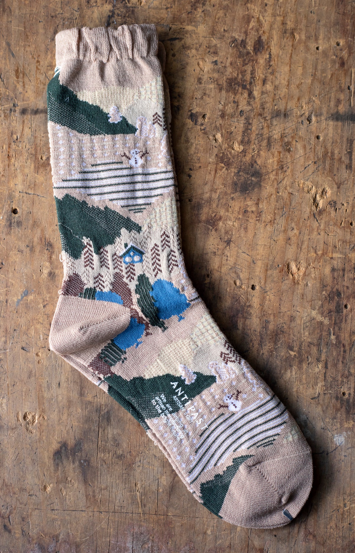 Beige Snowy Winter Socks
