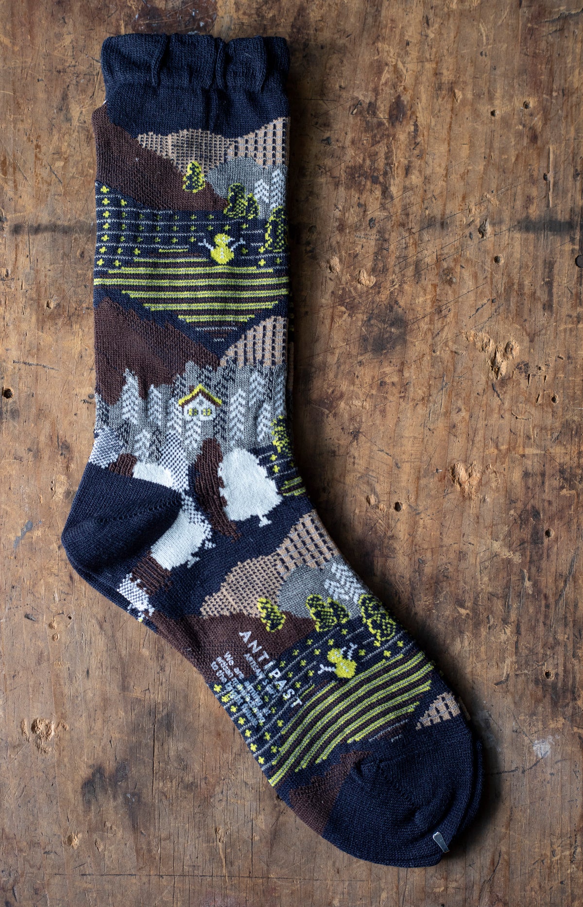 Navy Snowy Winter Socks
