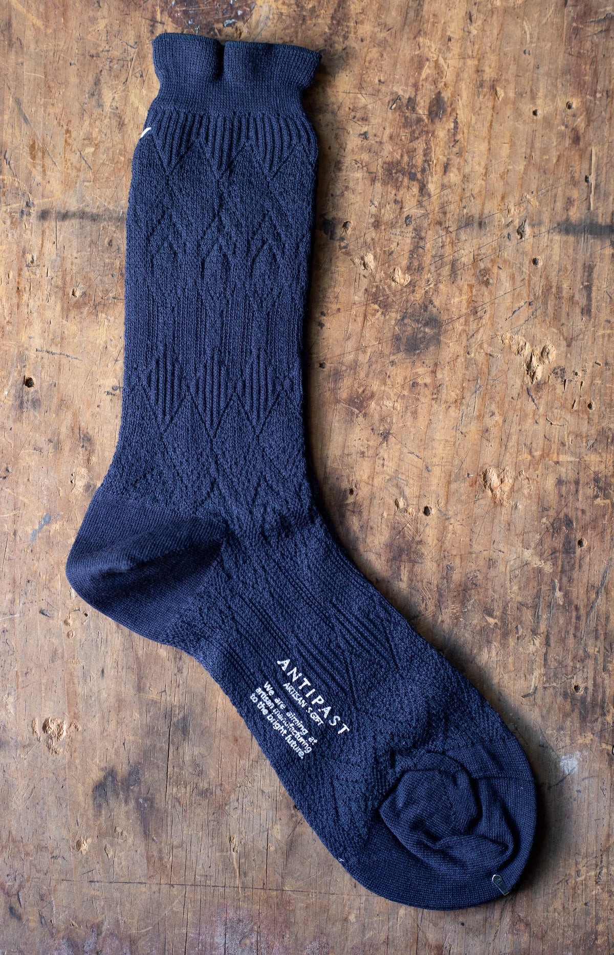 Navy Cotton Cashmere Socks