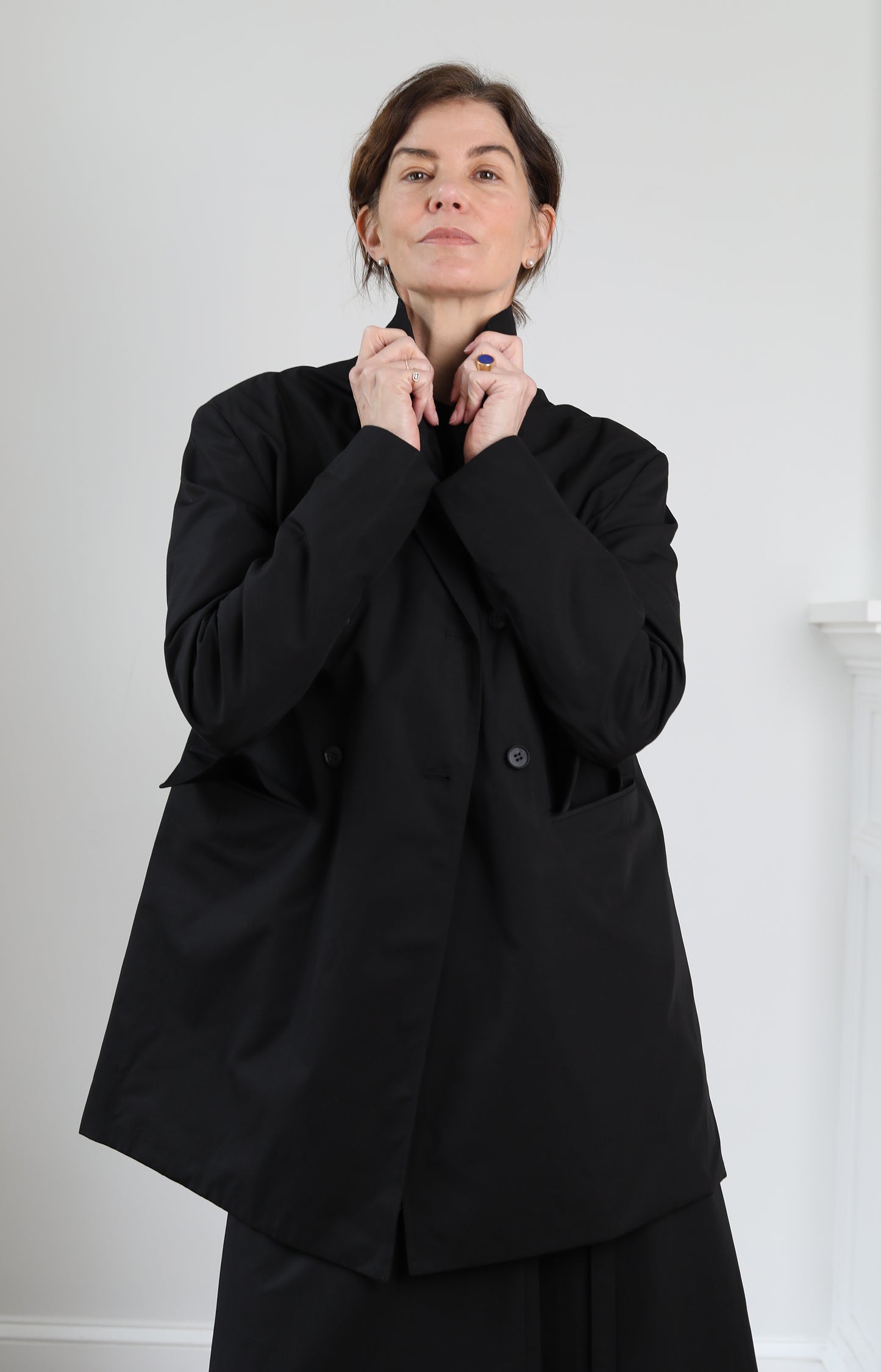 Black Draping Tailored Jacket