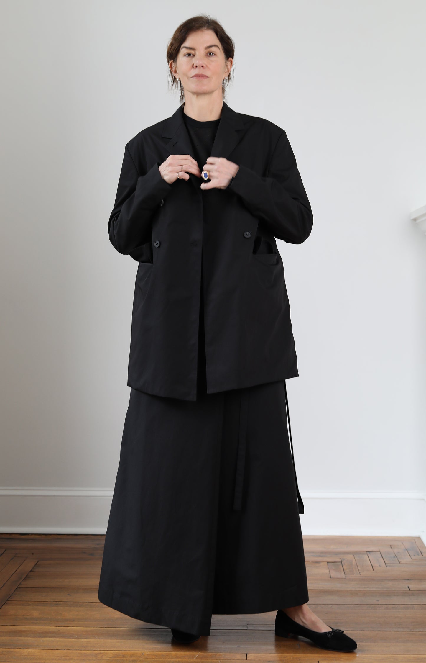 Black Draping Tailored Jacket