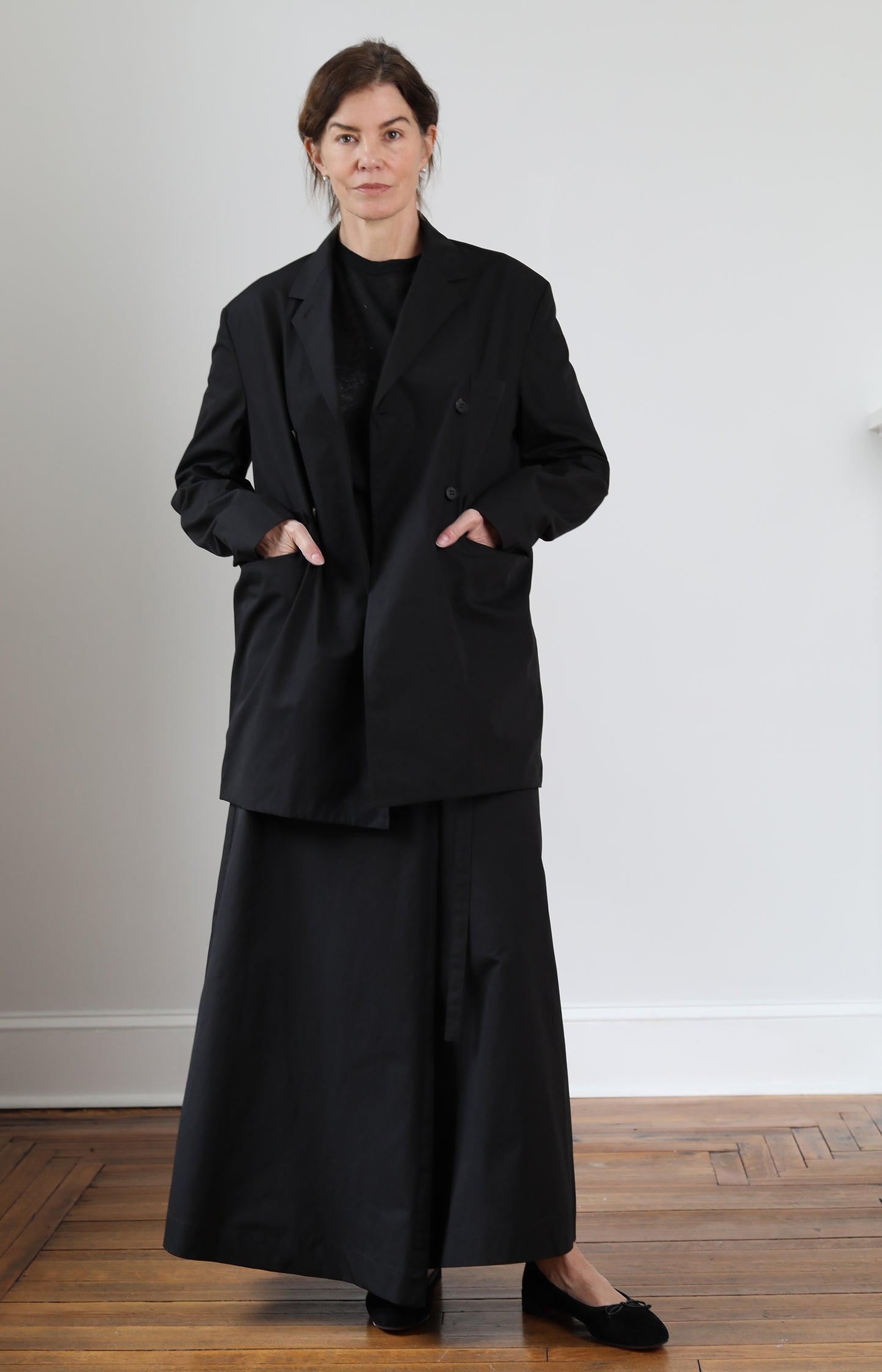 Black Draping Tailored Jacket