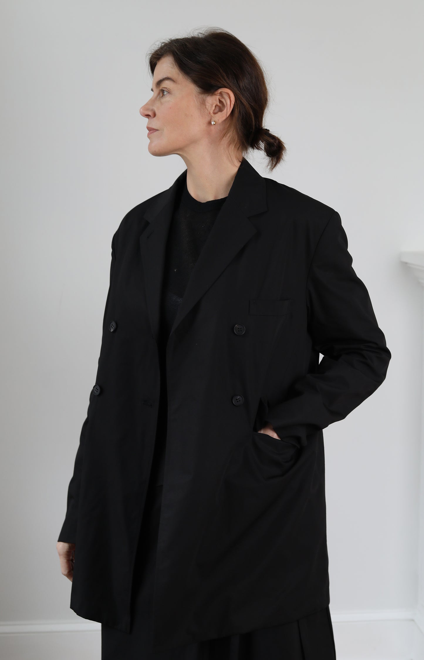 Black Draping Tailored Jacket
