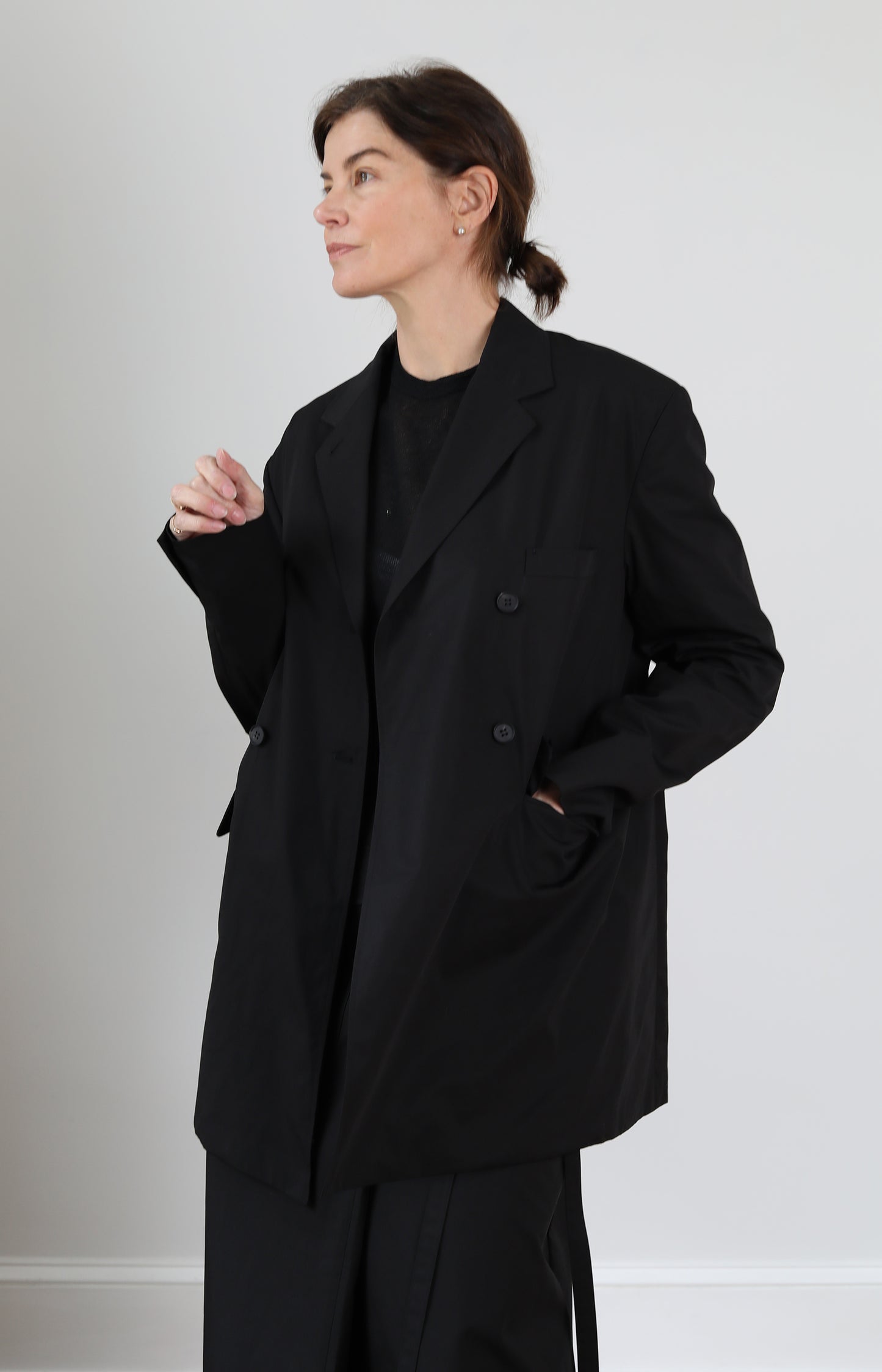 Black Draping Tailored Jacket