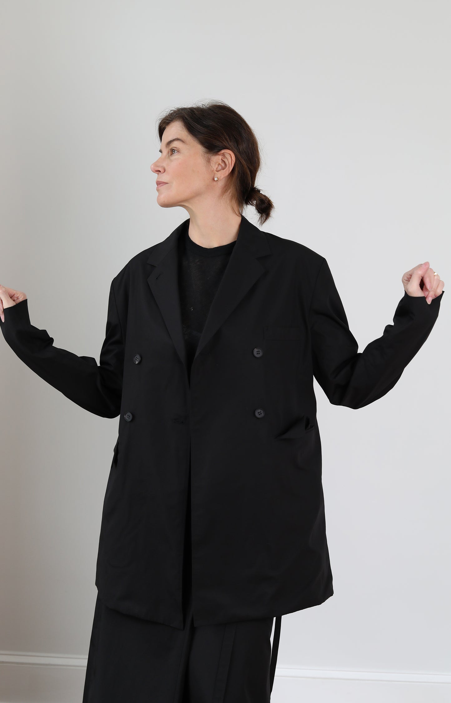 Black Draping Tailored Jacket