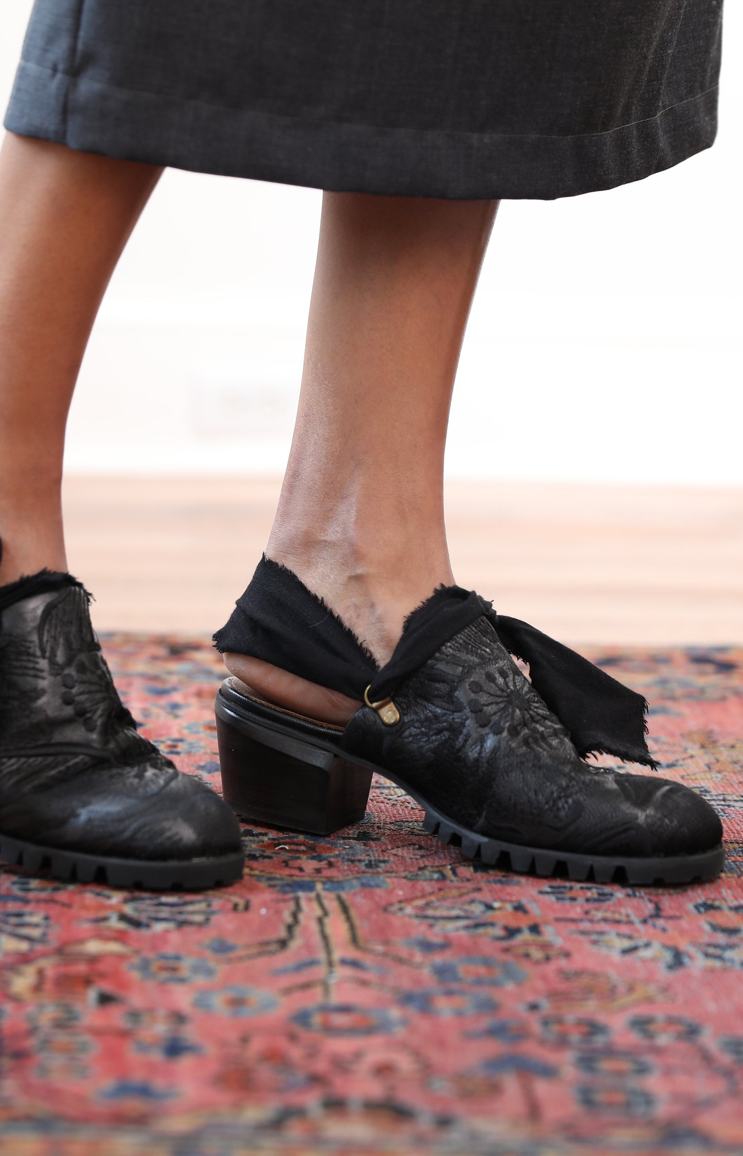 Embroidered Mule