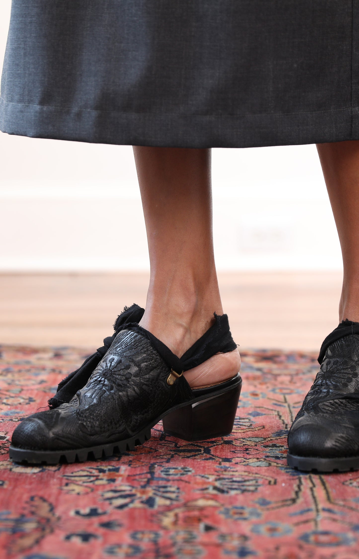 Embroidered Mule