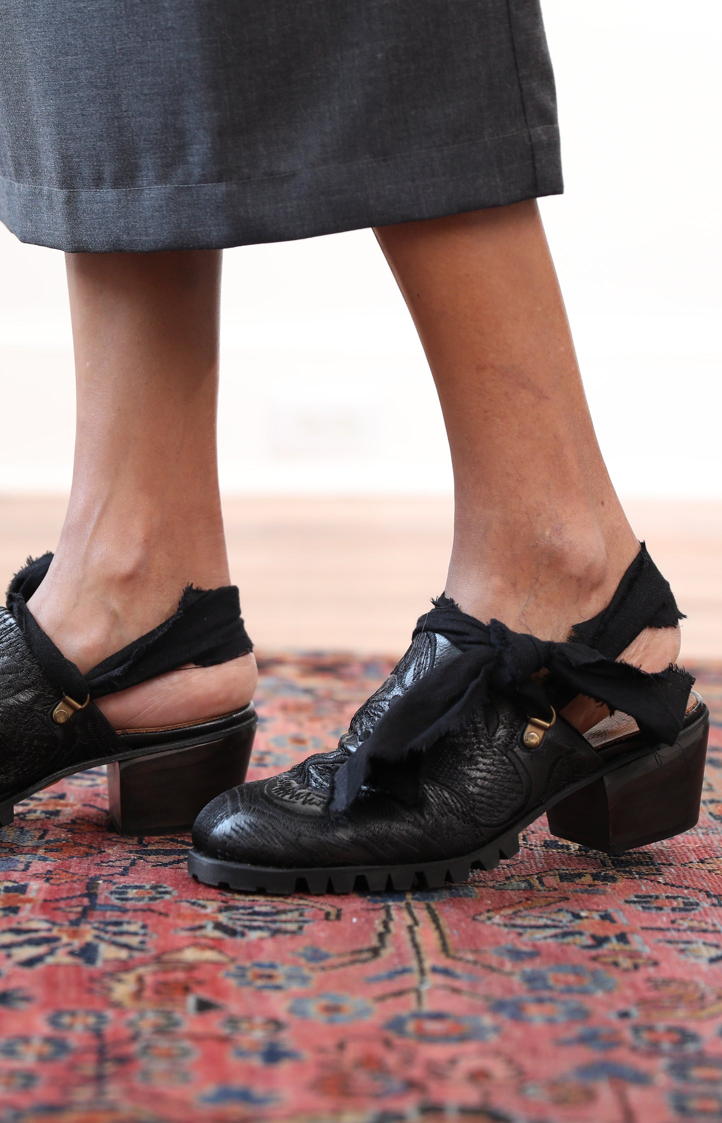 Embroidered Mule