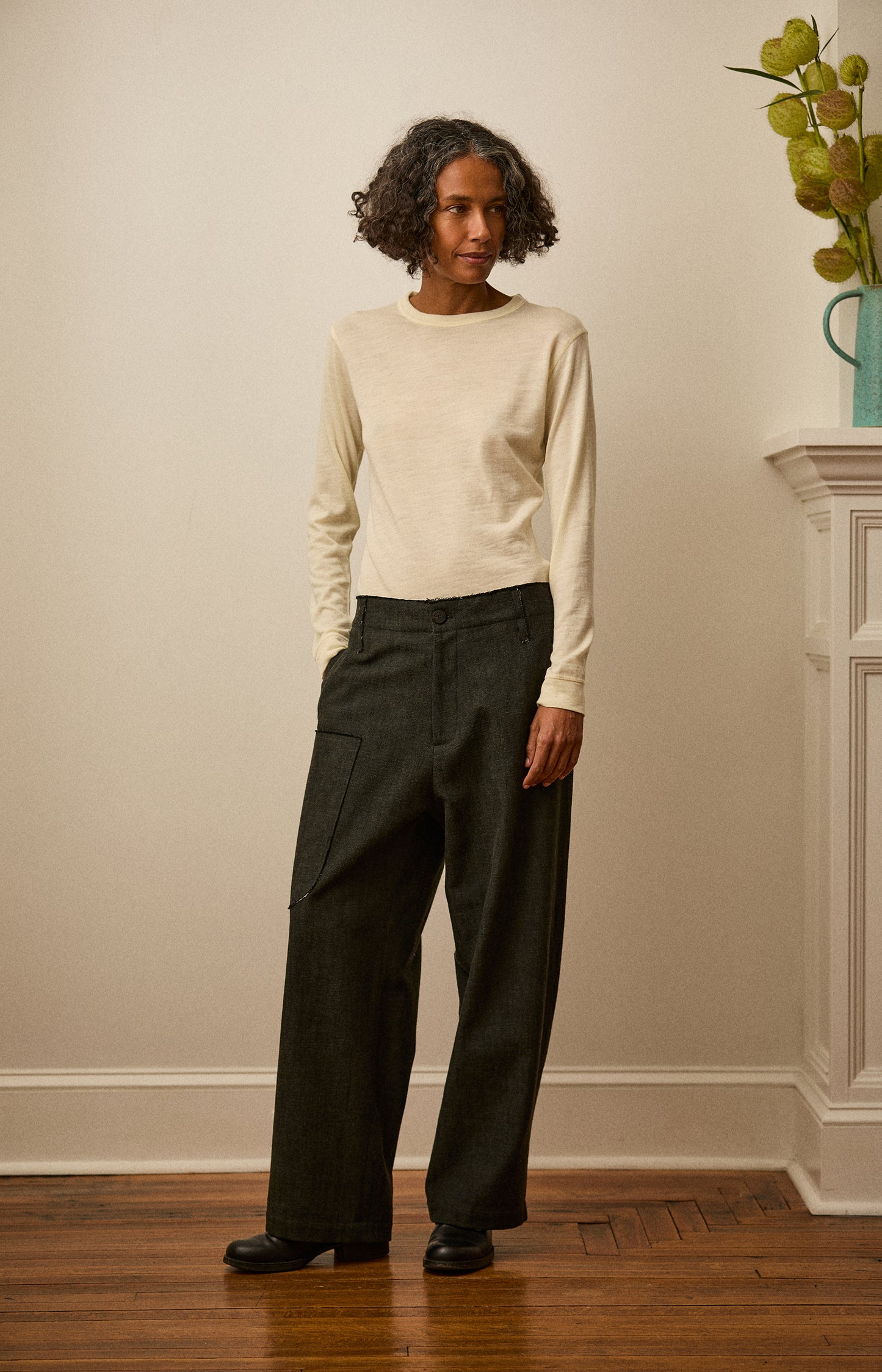 Chalk Merino Long Sleeve Top