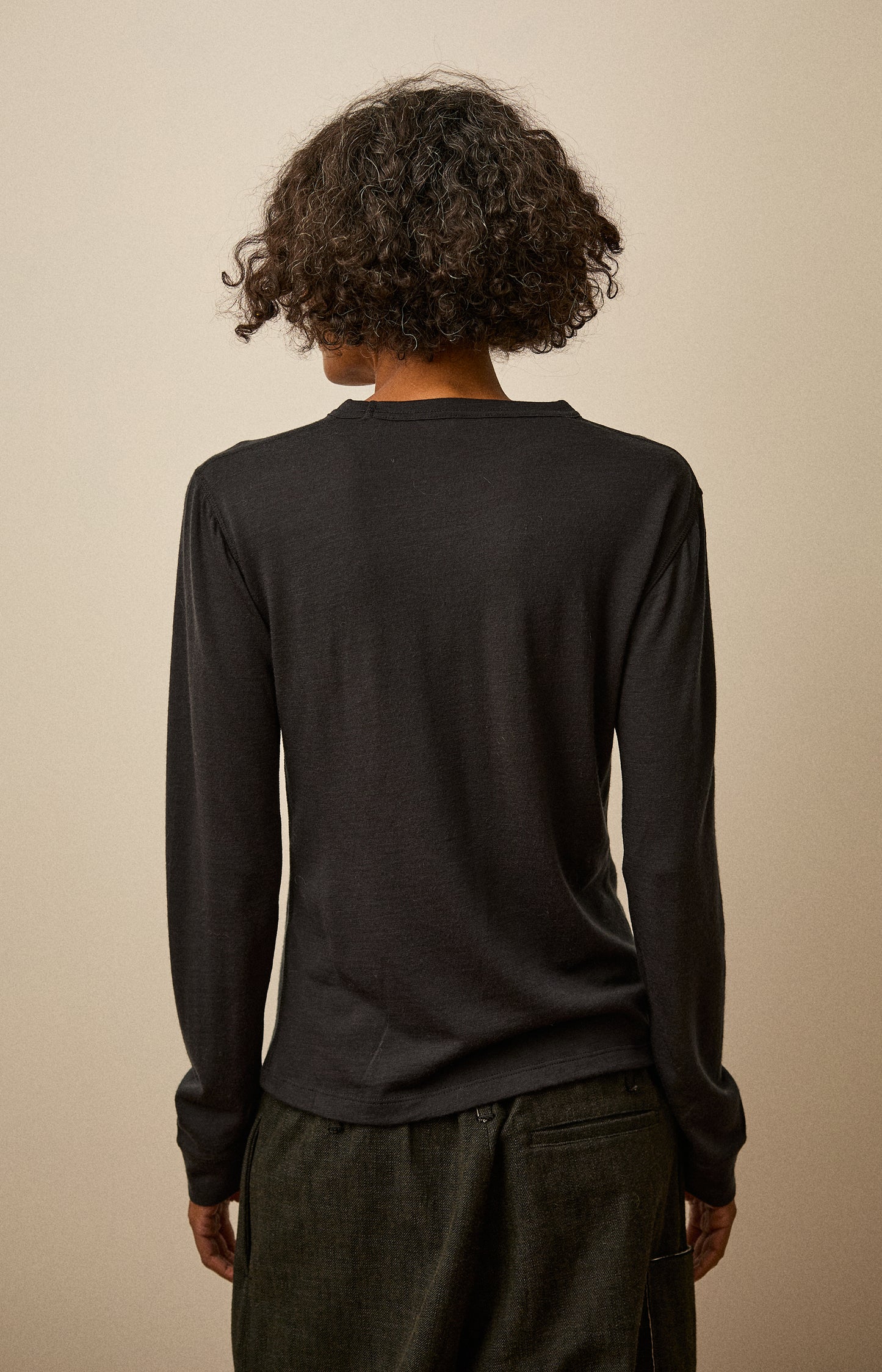 Ebony Merino Long Sleeve Top