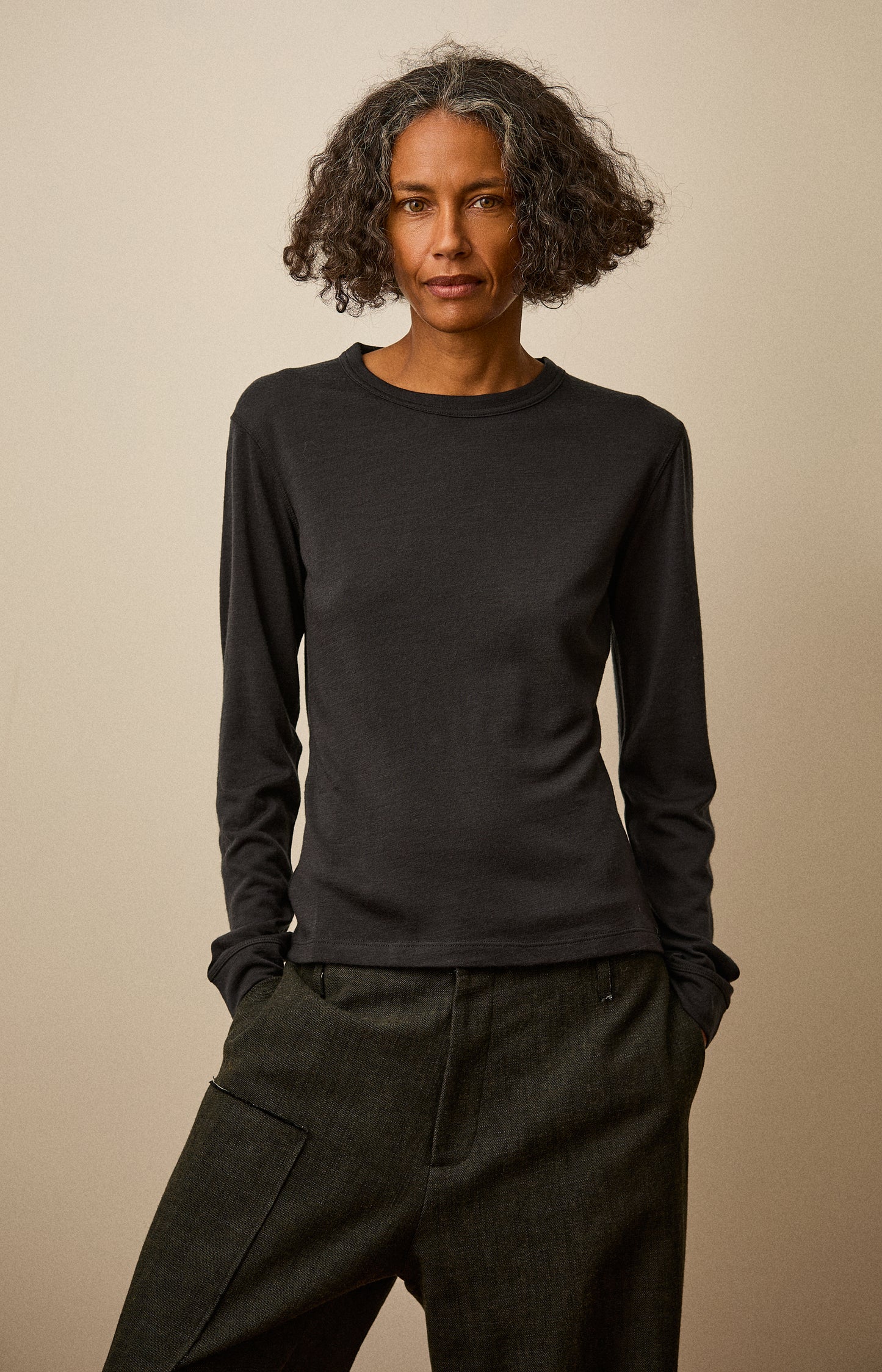 Ebony Merino Long Sleeve Top