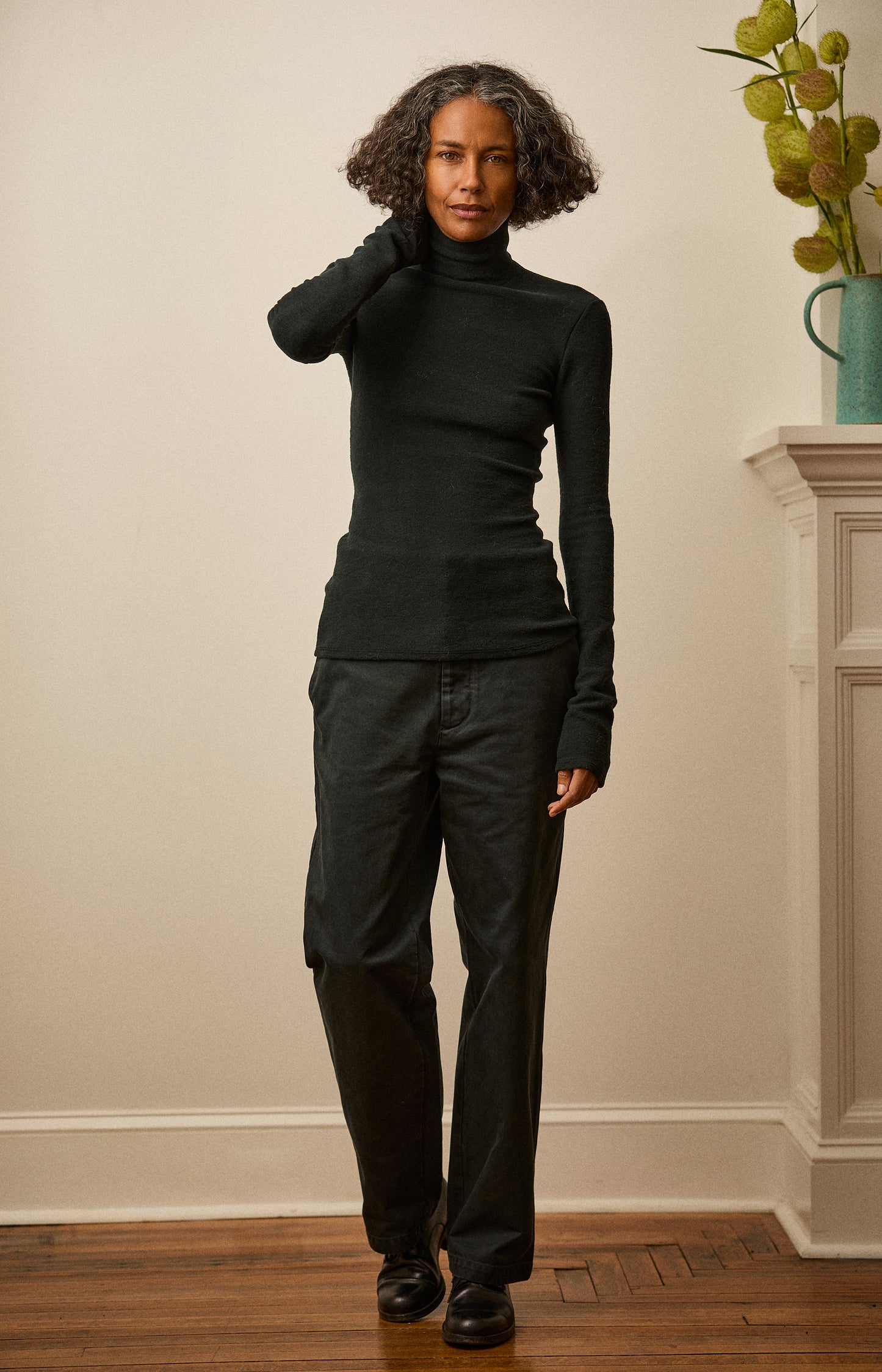 Black Keyhole Turtleneck