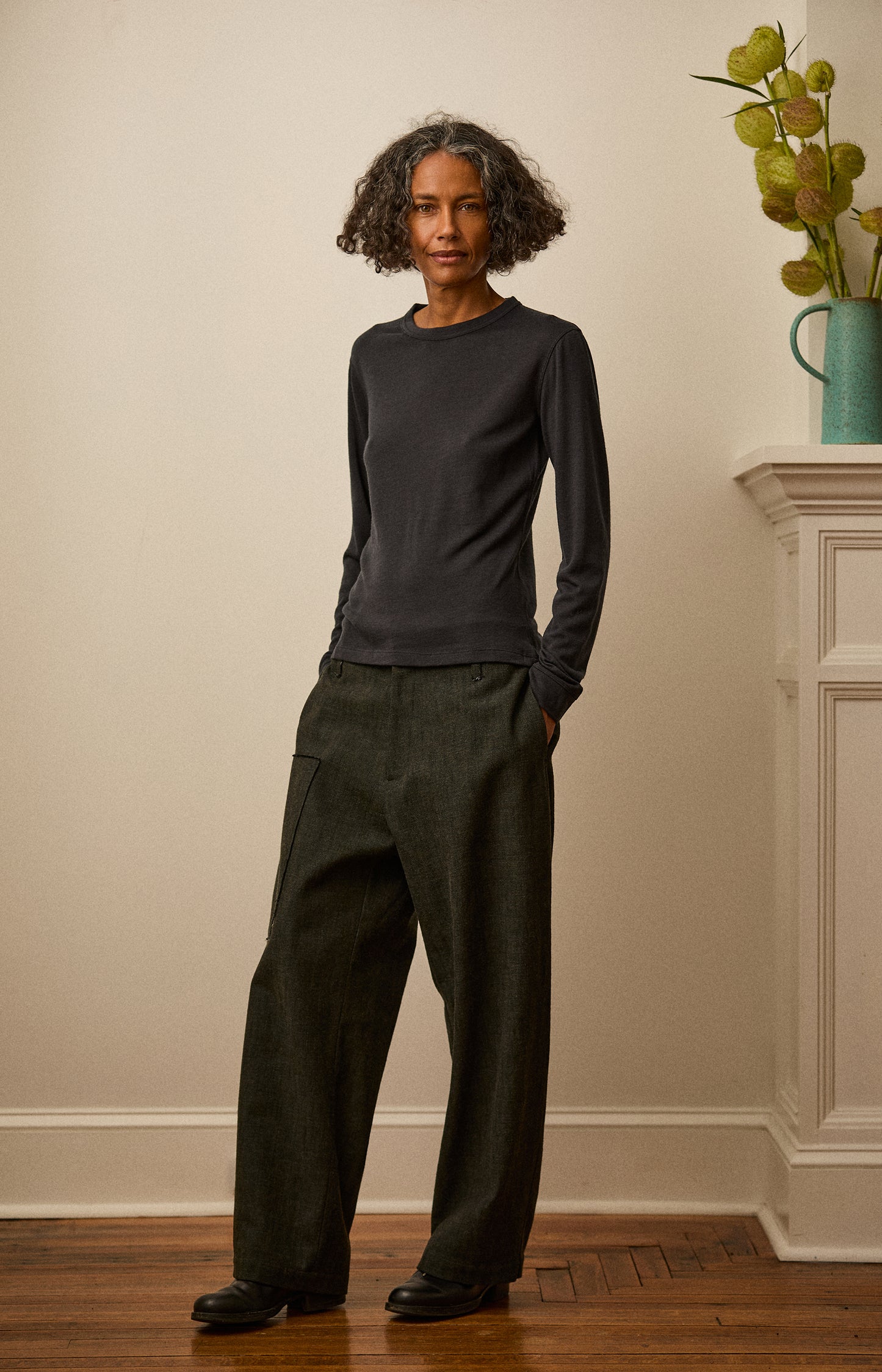 Ebony Merino Long Sleeve Top