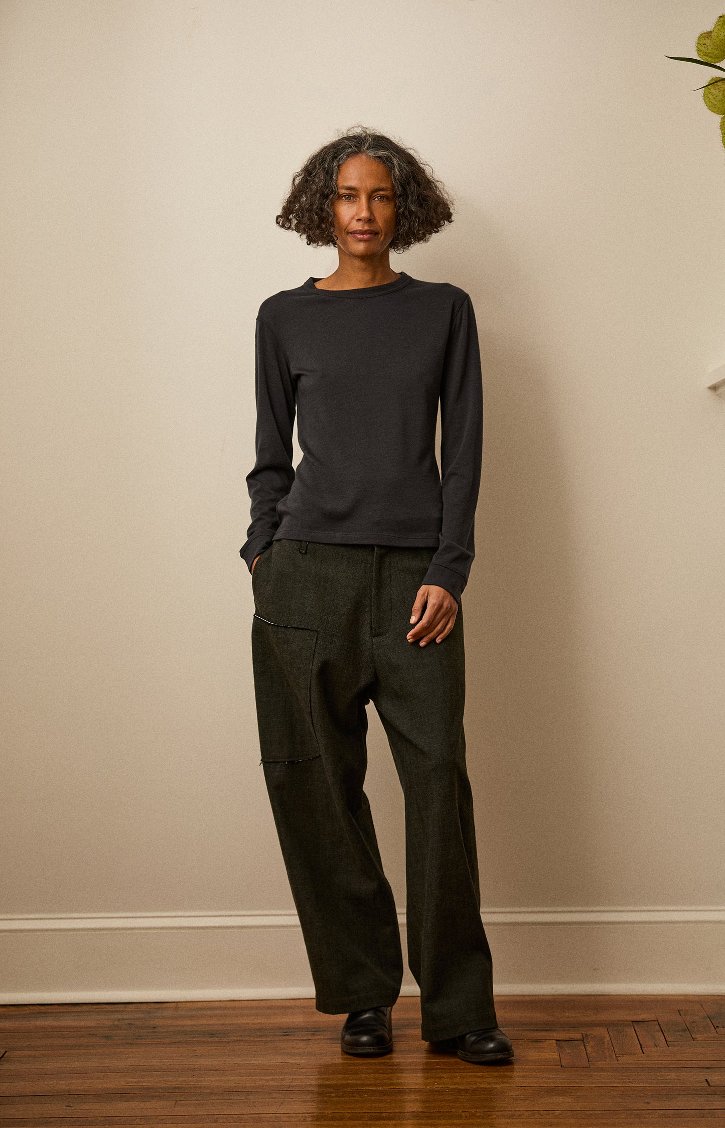 Ebony Merino Long Sleeve Top