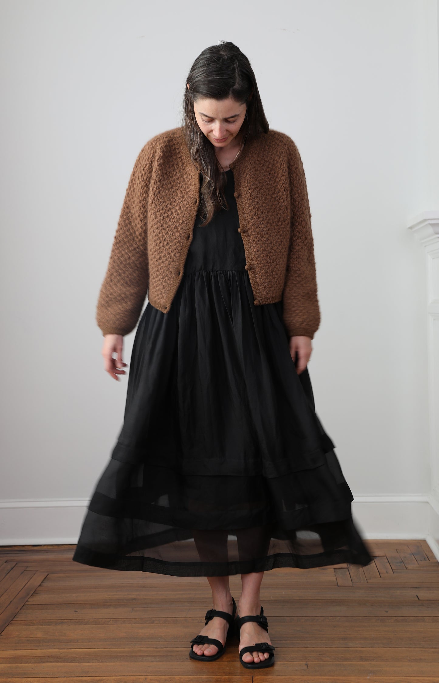 Cognac Cashmere & Silk Teddy Cardigan