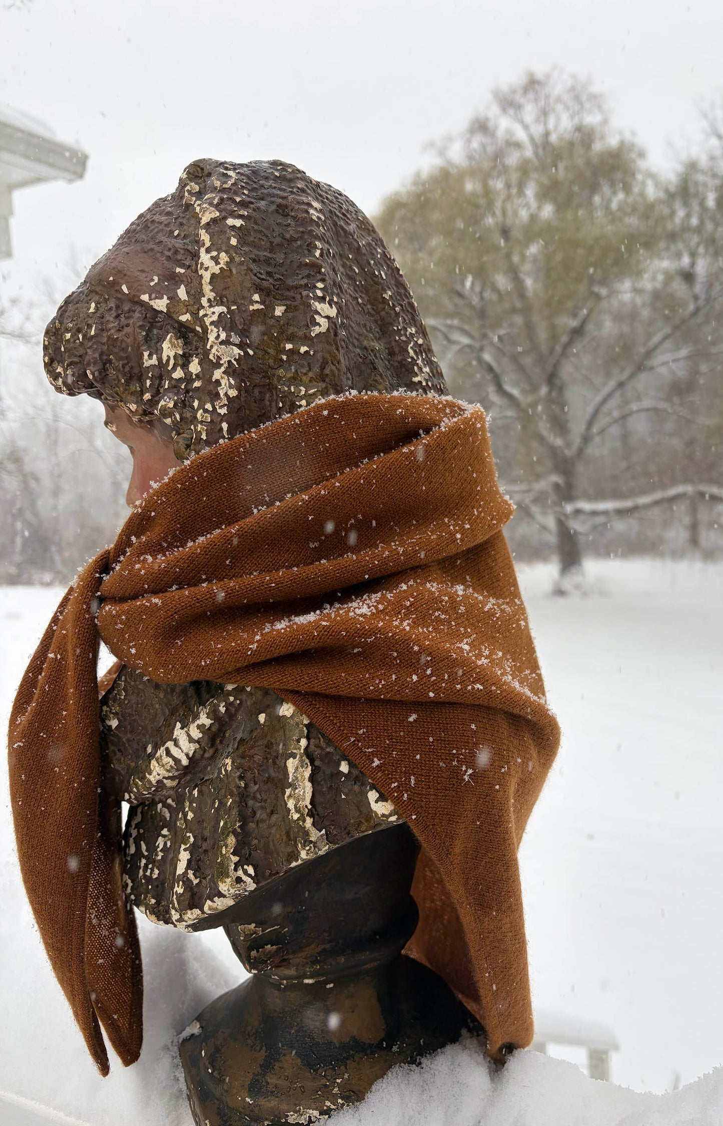 Rust Cashmere Triangle Scarf