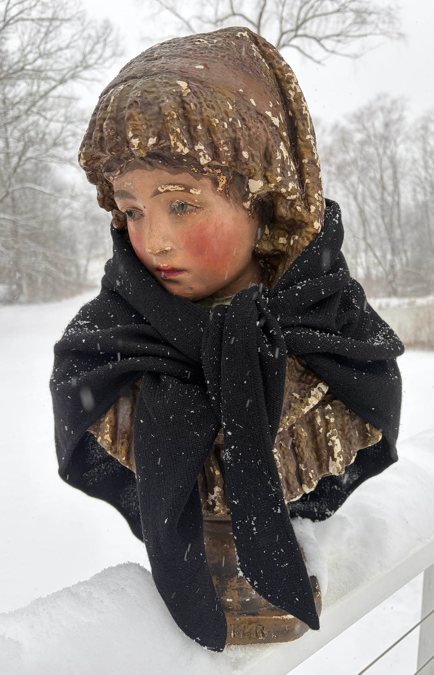 Black Cashmere Triangle Scarf