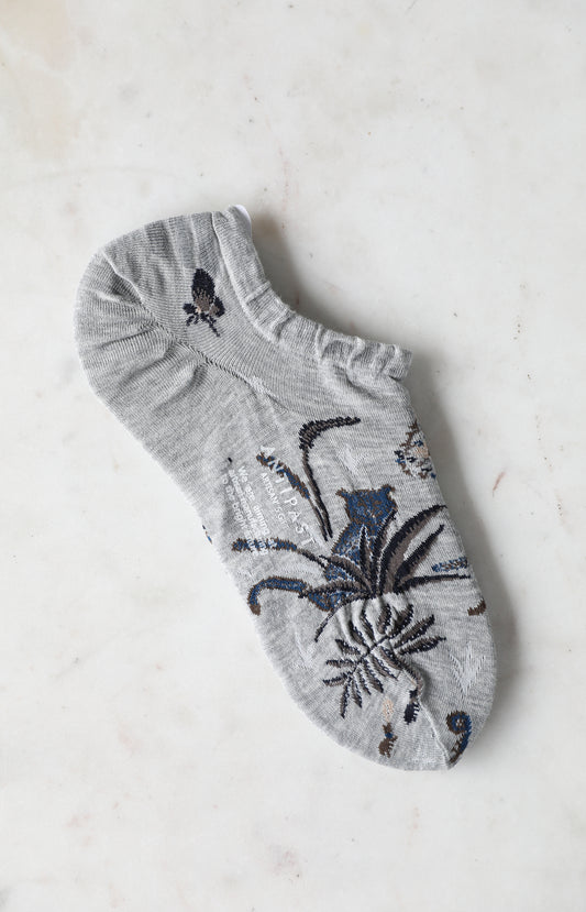 Grey Safari Footie Socks