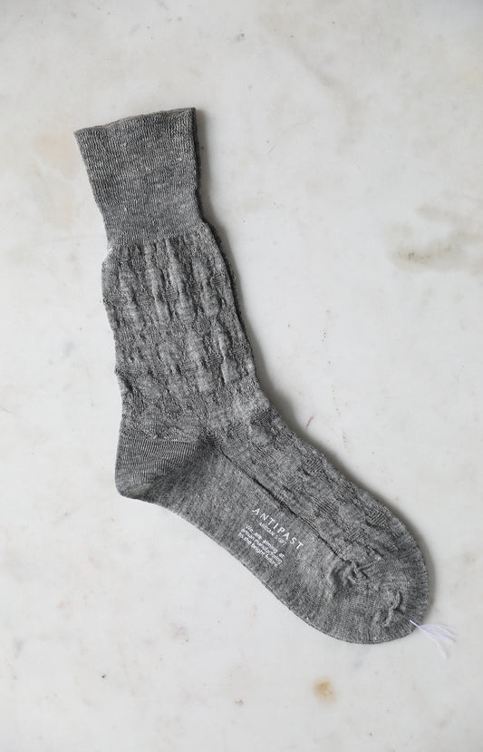 Grey Linen Links Socks