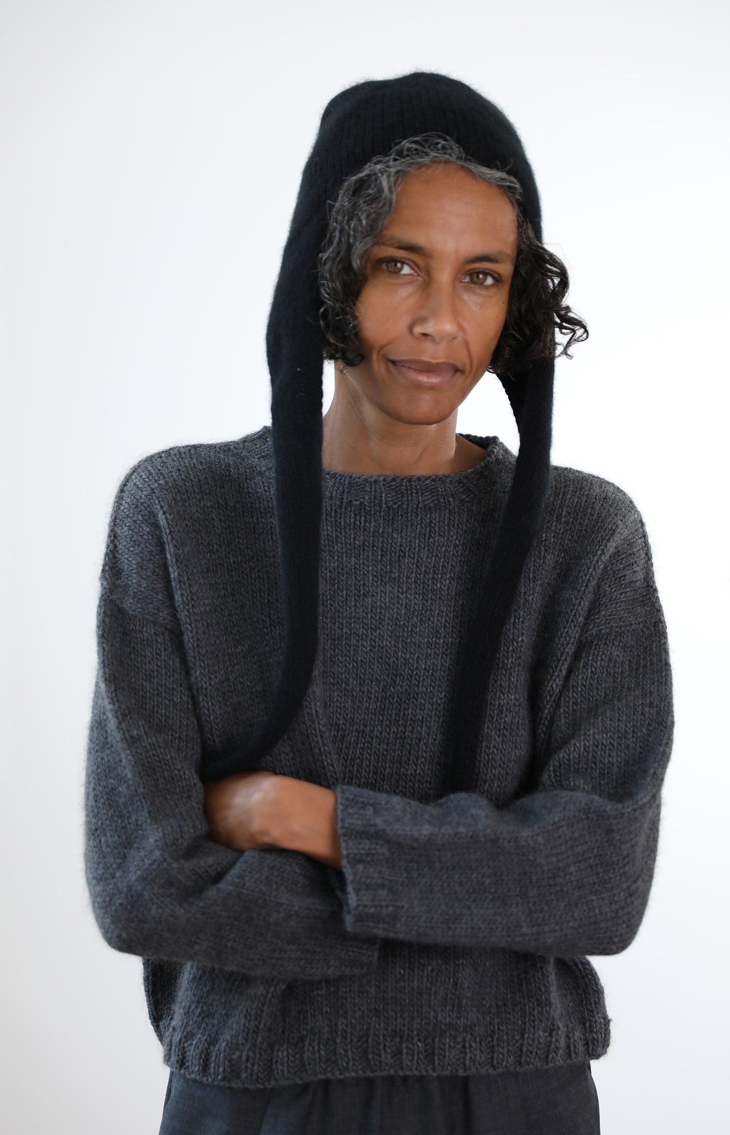 Black Cashmere Cap Scarf