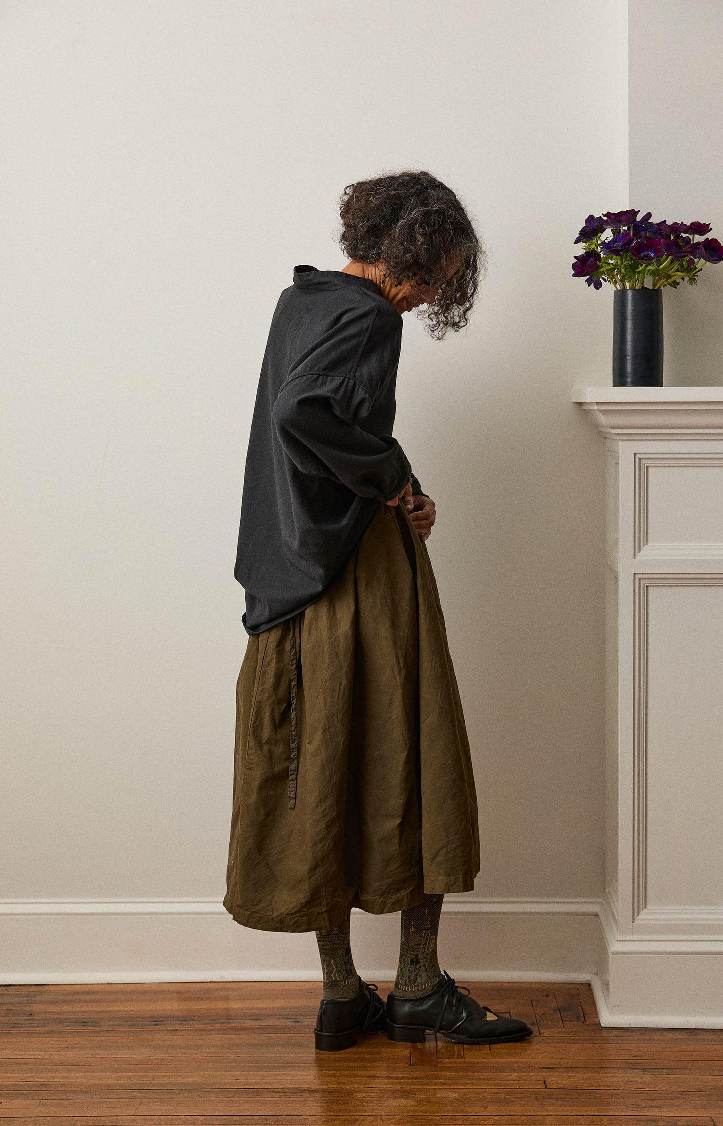 Khaki Cotton Jeany Skirt