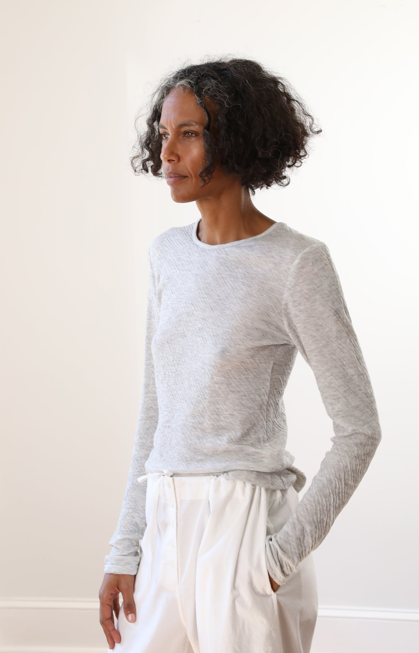 Light Grey Double Face Jersey Shirt