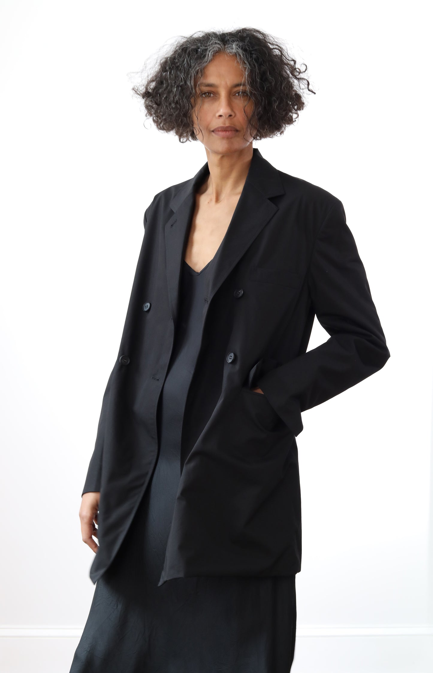 Black Draping Tailored Jacket