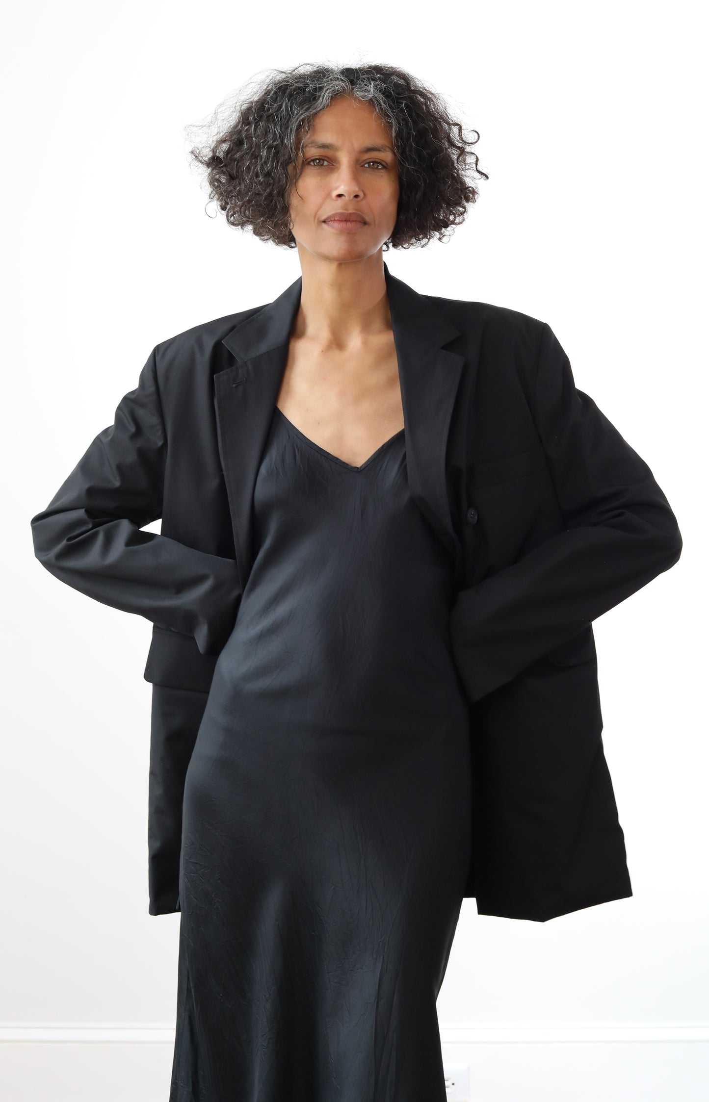 Black Draping Tailored Jacket