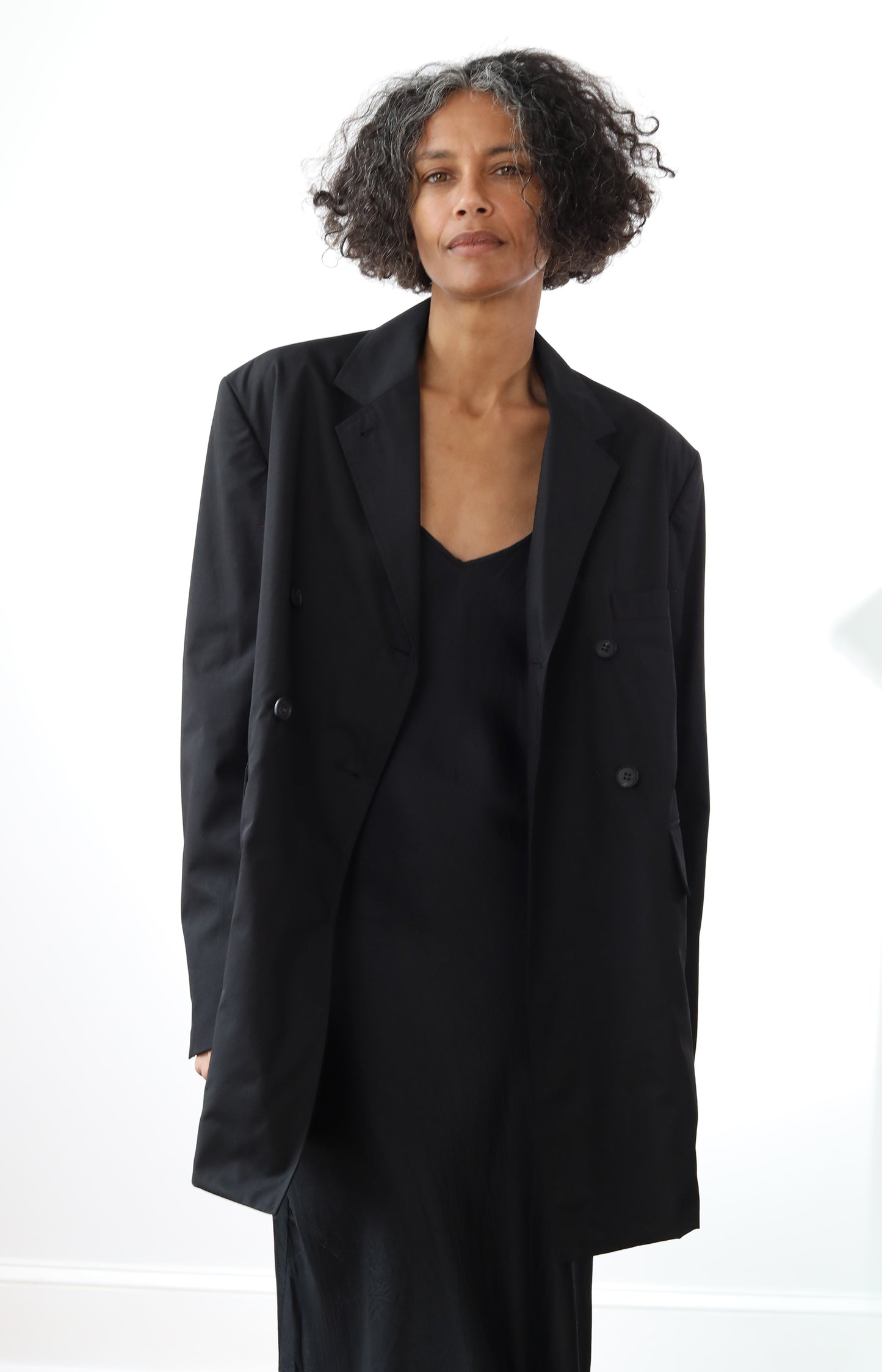 Black Draping Tailored Jacket