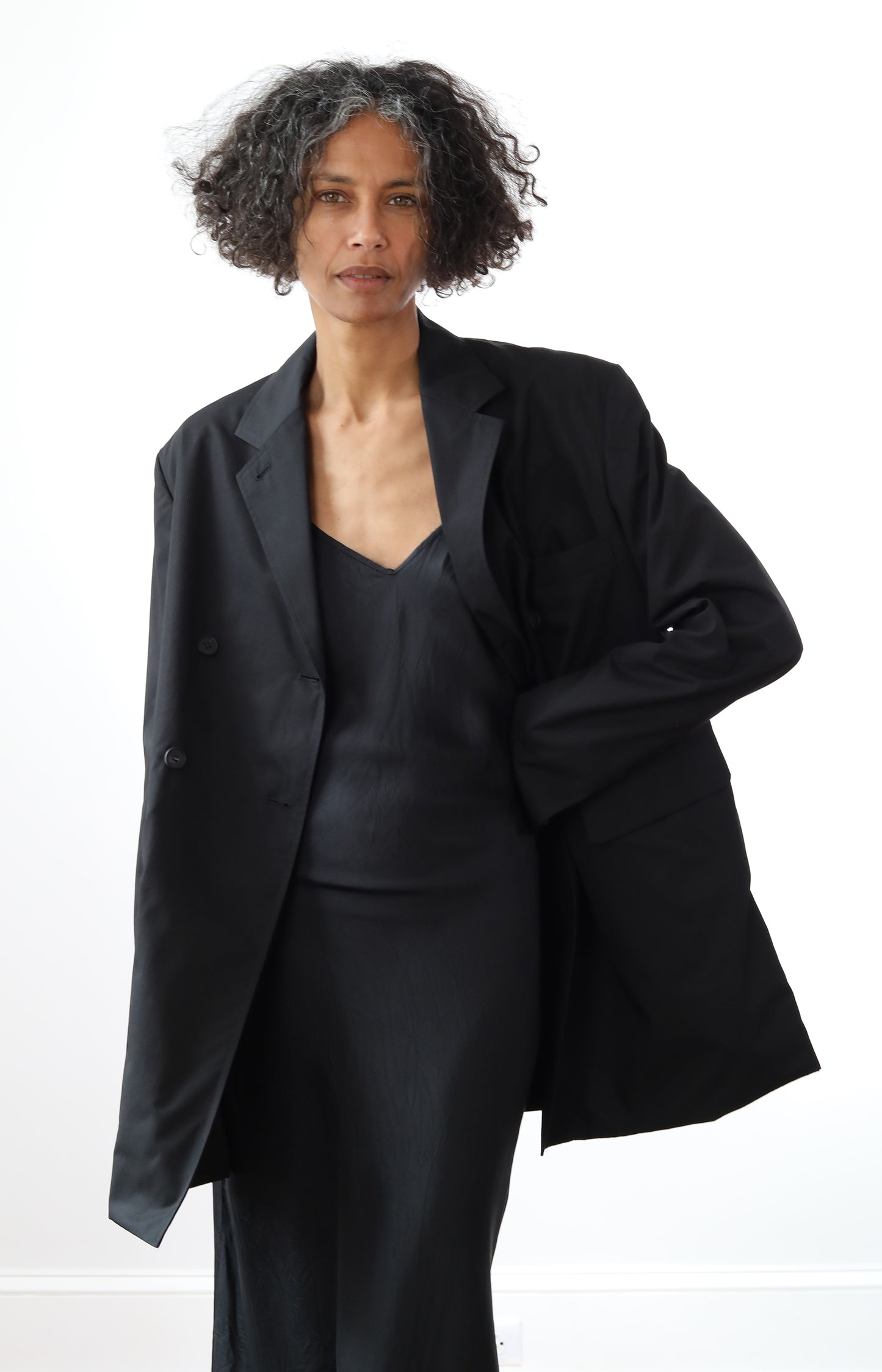 Black Draping Tailored Jacket