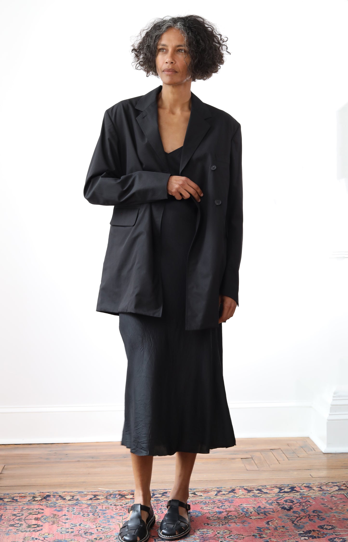 Black Draping Tailored Jacket