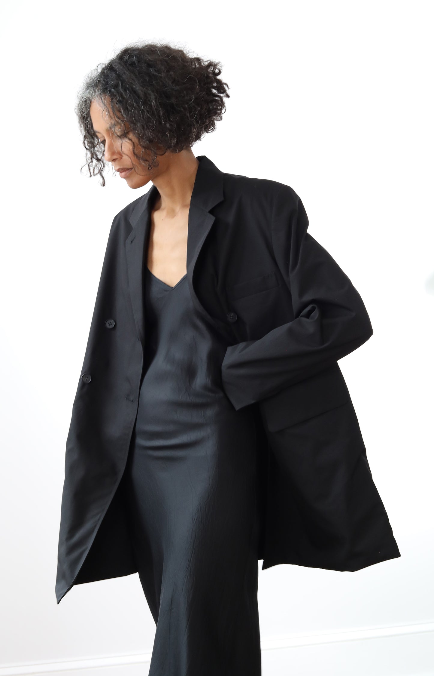 Black Draping Tailored Jacket