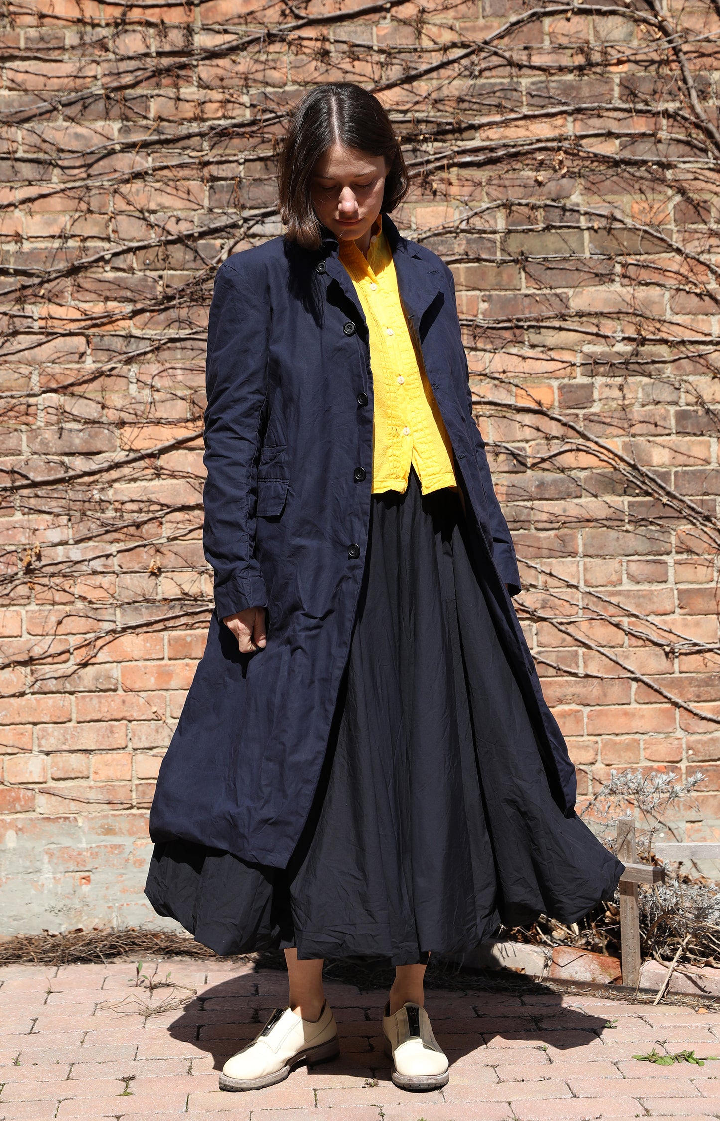 Navy Calla Cotton Skirt