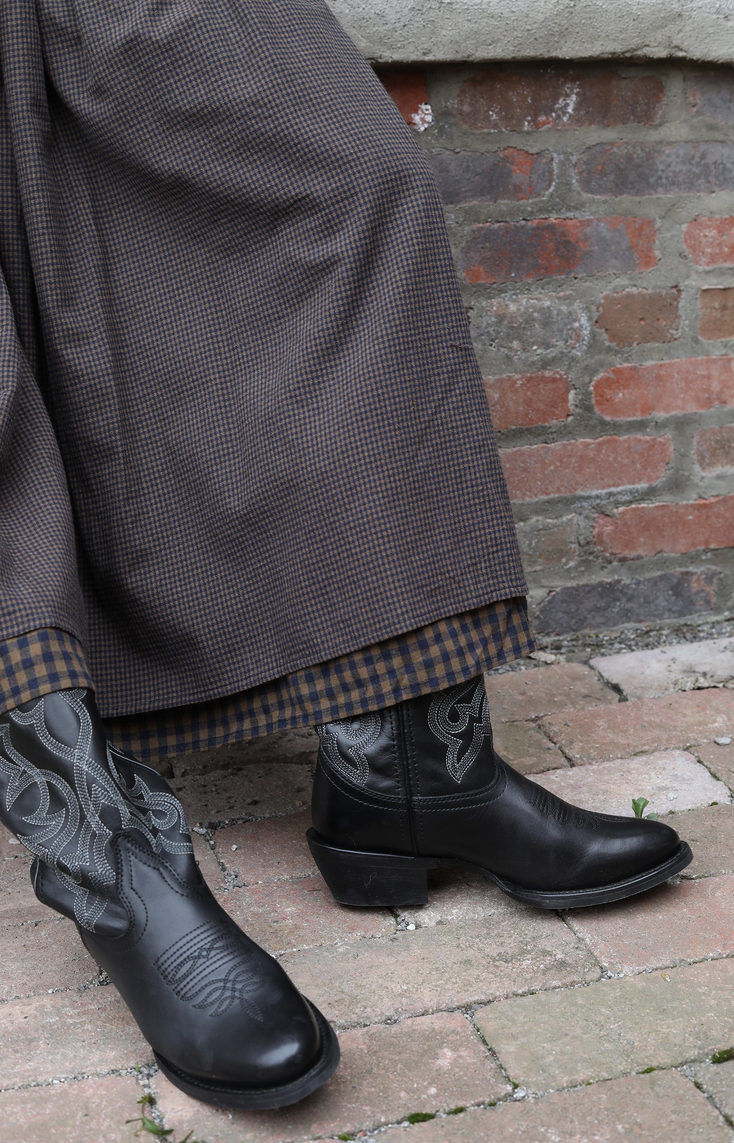 Double Layer Skirt Check Skirt