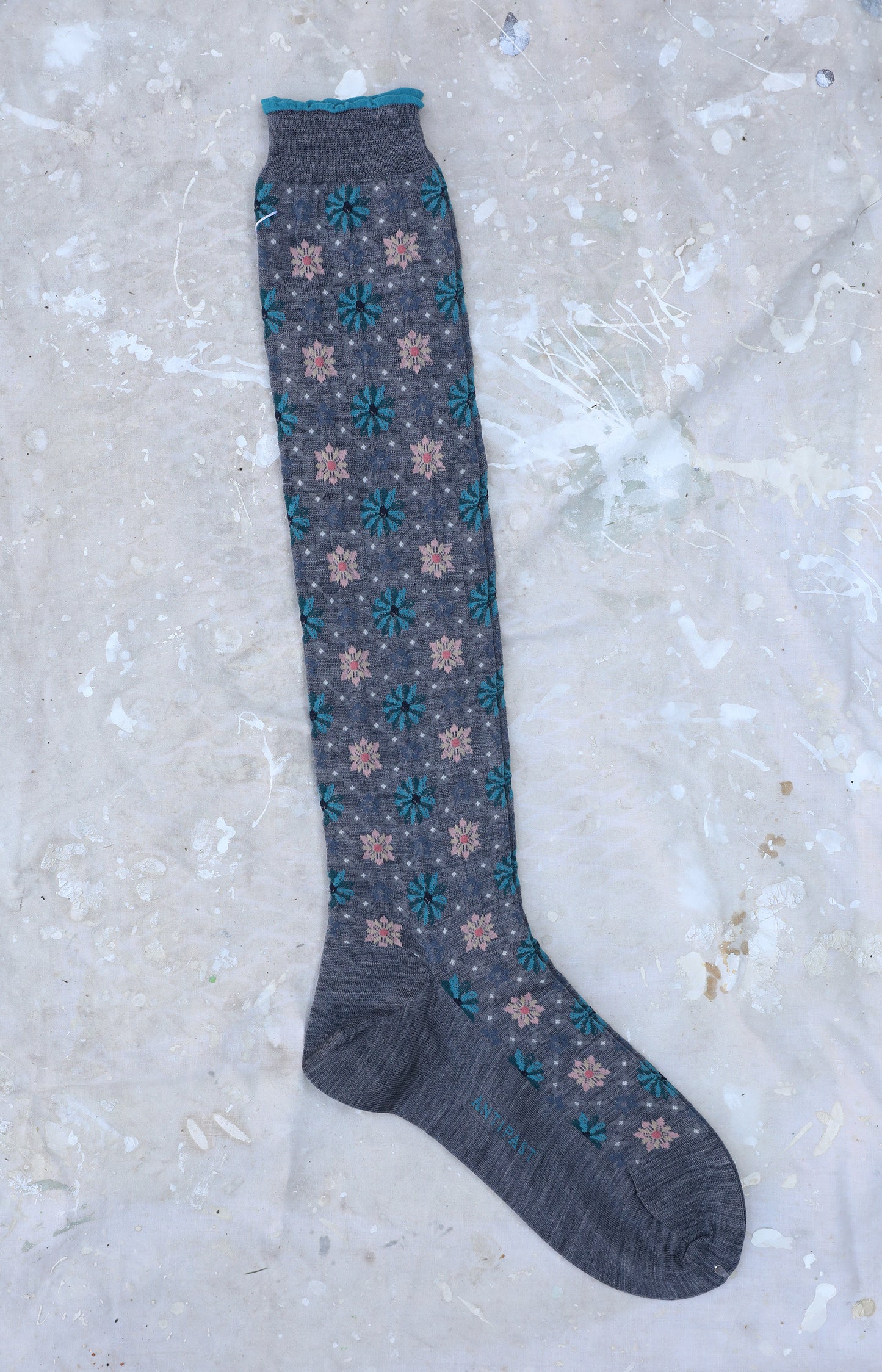 Tall Grey Kaleidoscope Socks
