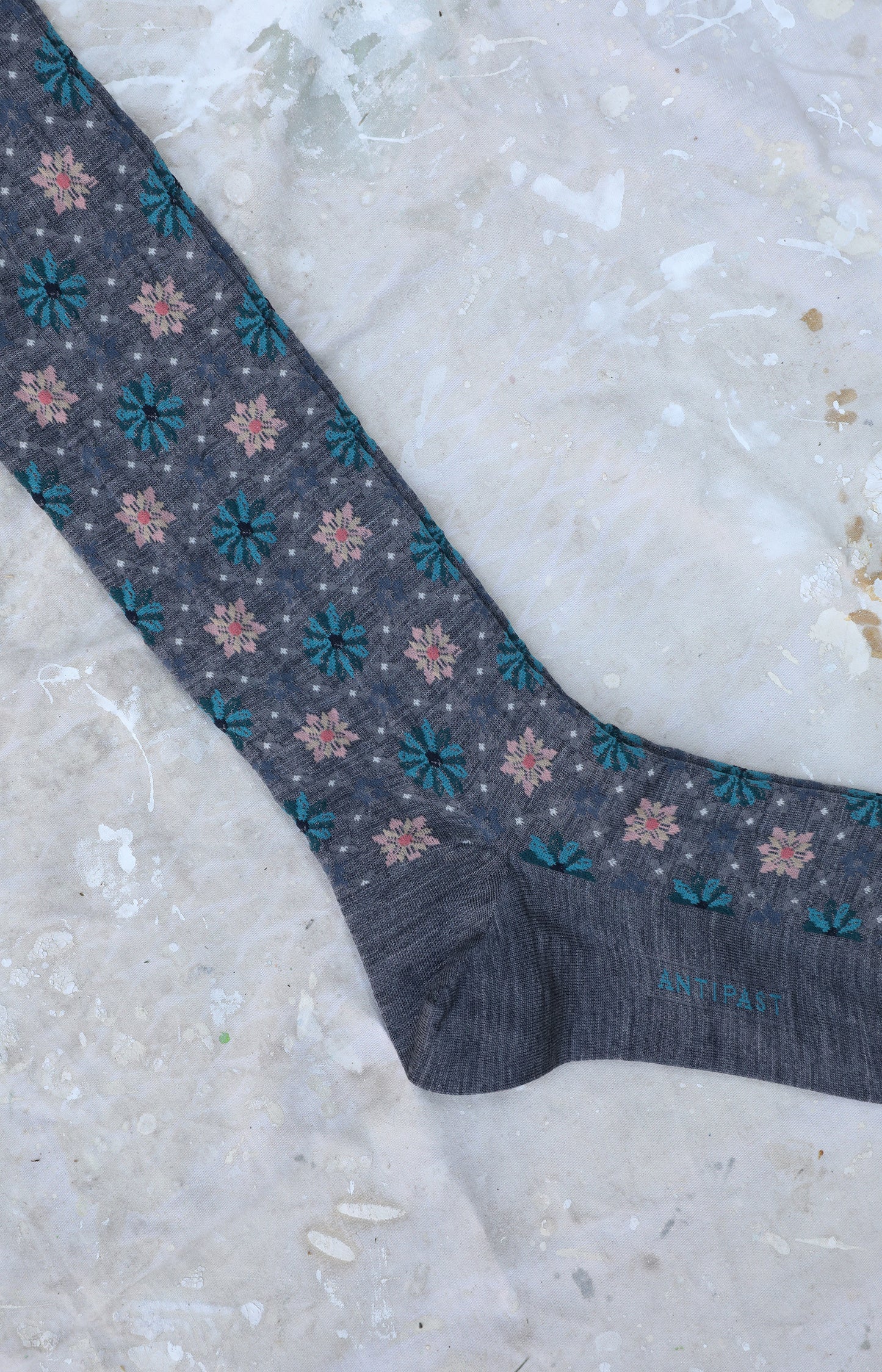 Tall Grey Kaleidoscope Socks