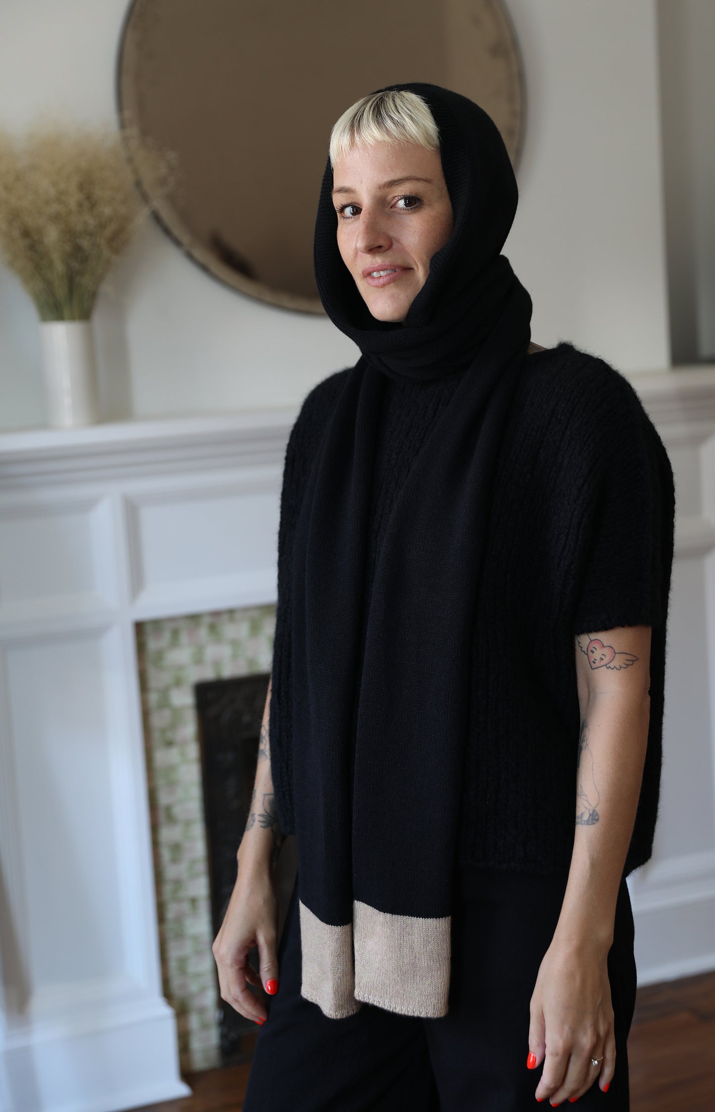 Black Bonnet Scarf