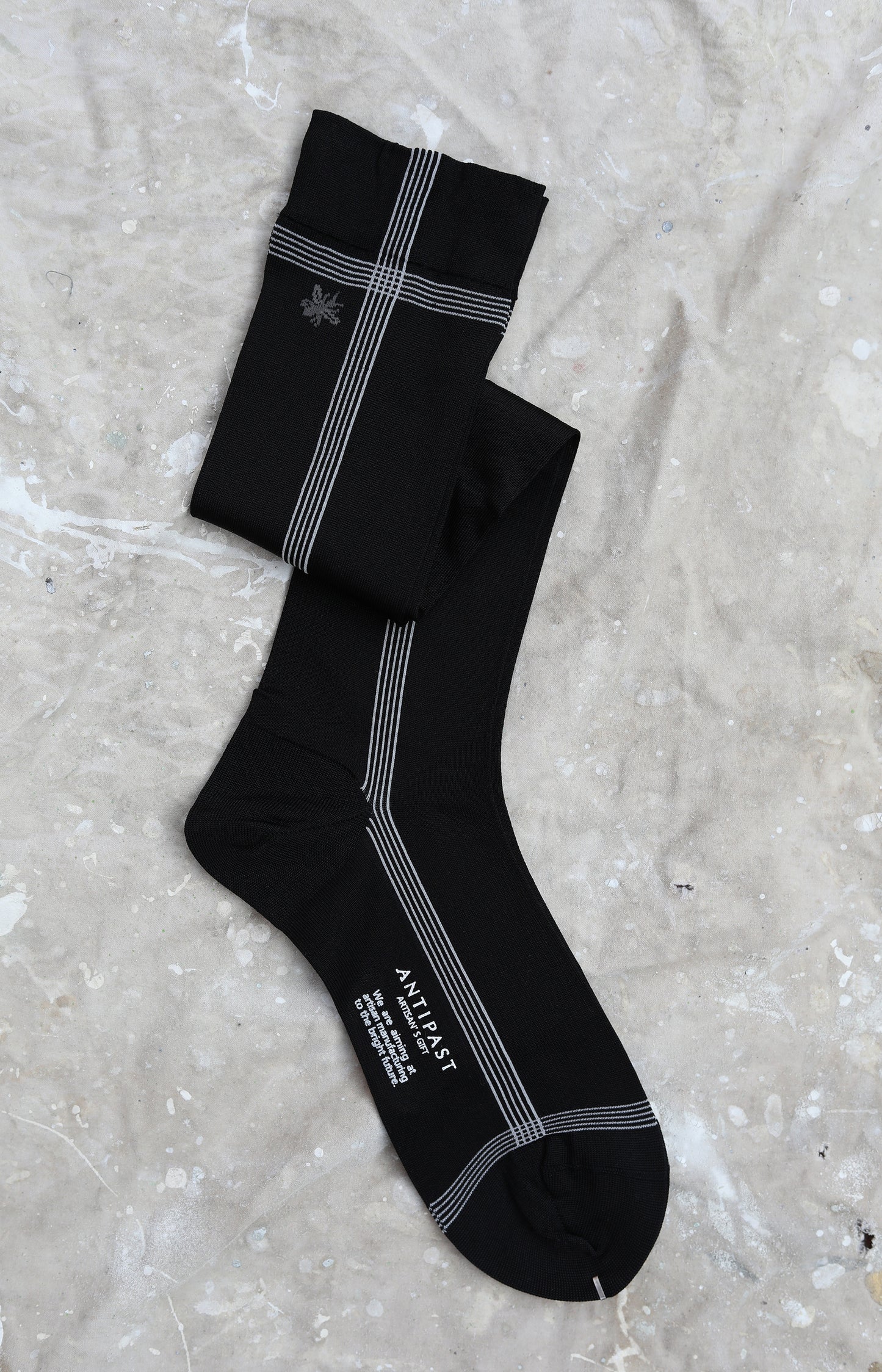 Black Silk Line Knee Socks