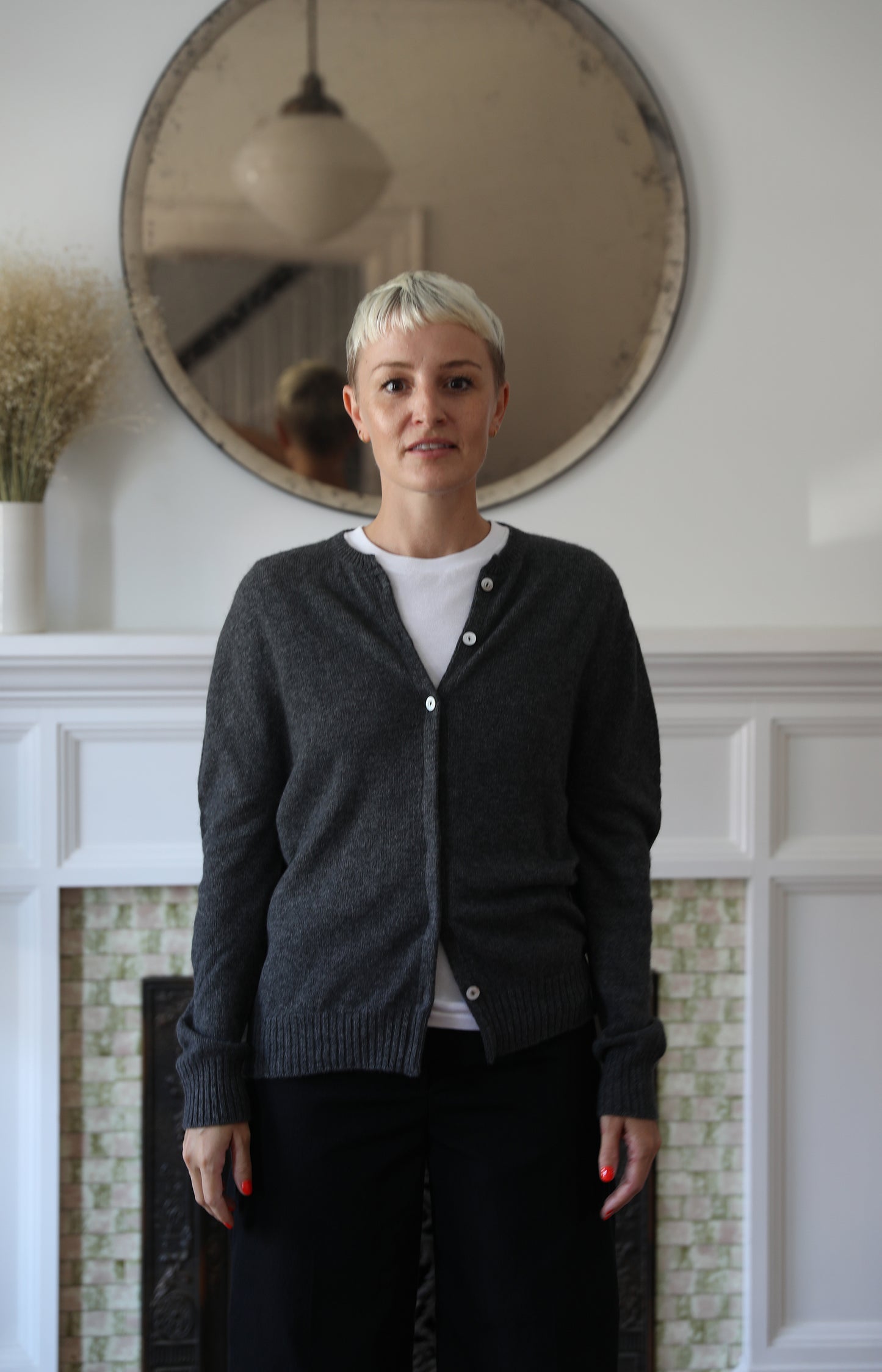 Charcoal Cashmere Cardigan