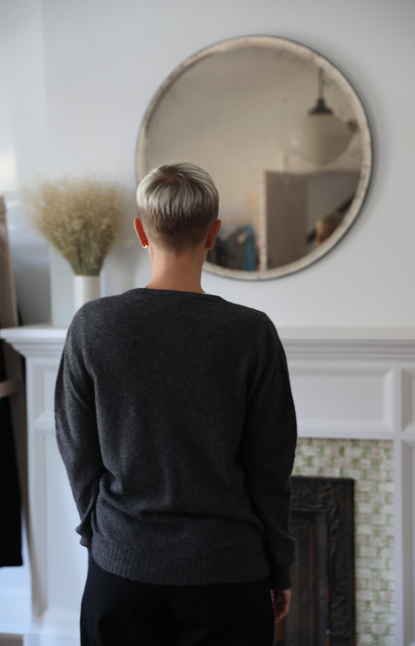 Charcoal Cashmere Cardigan