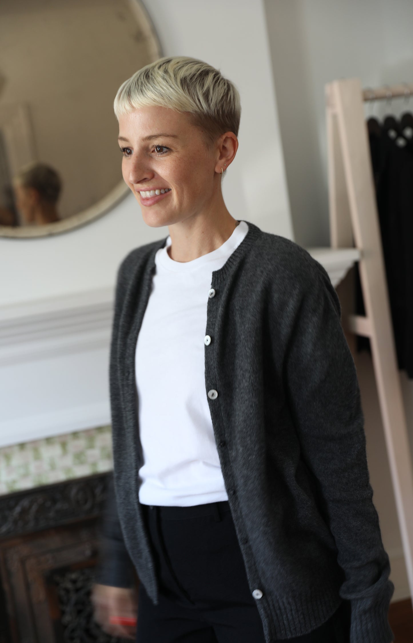 Charcoal Cashmere Cardigan