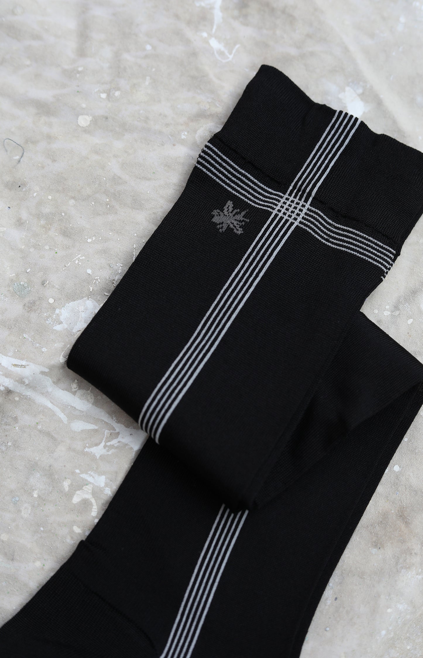 Black Silk Line Knee Socks
