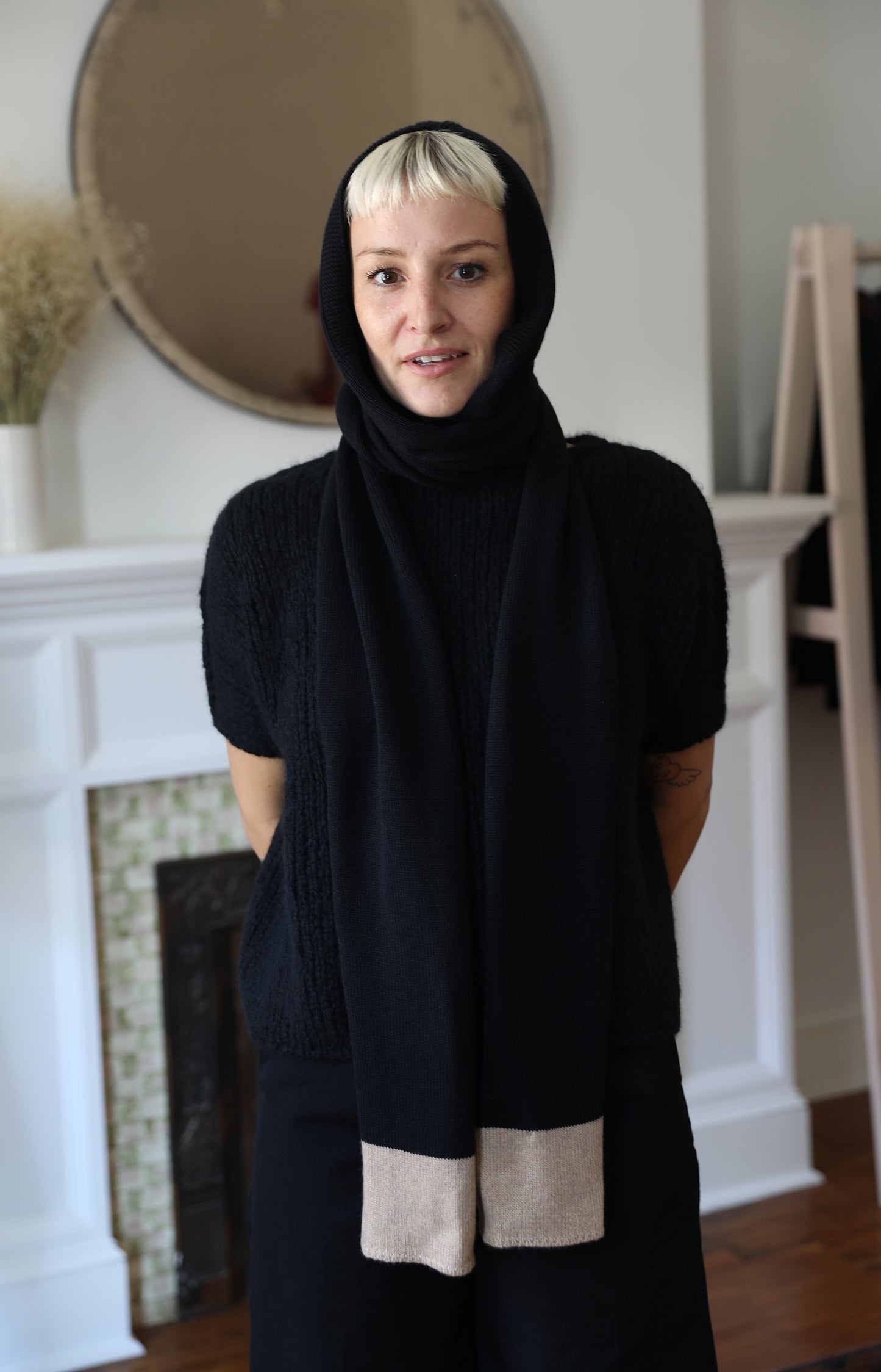 Black Bonnet Scarf