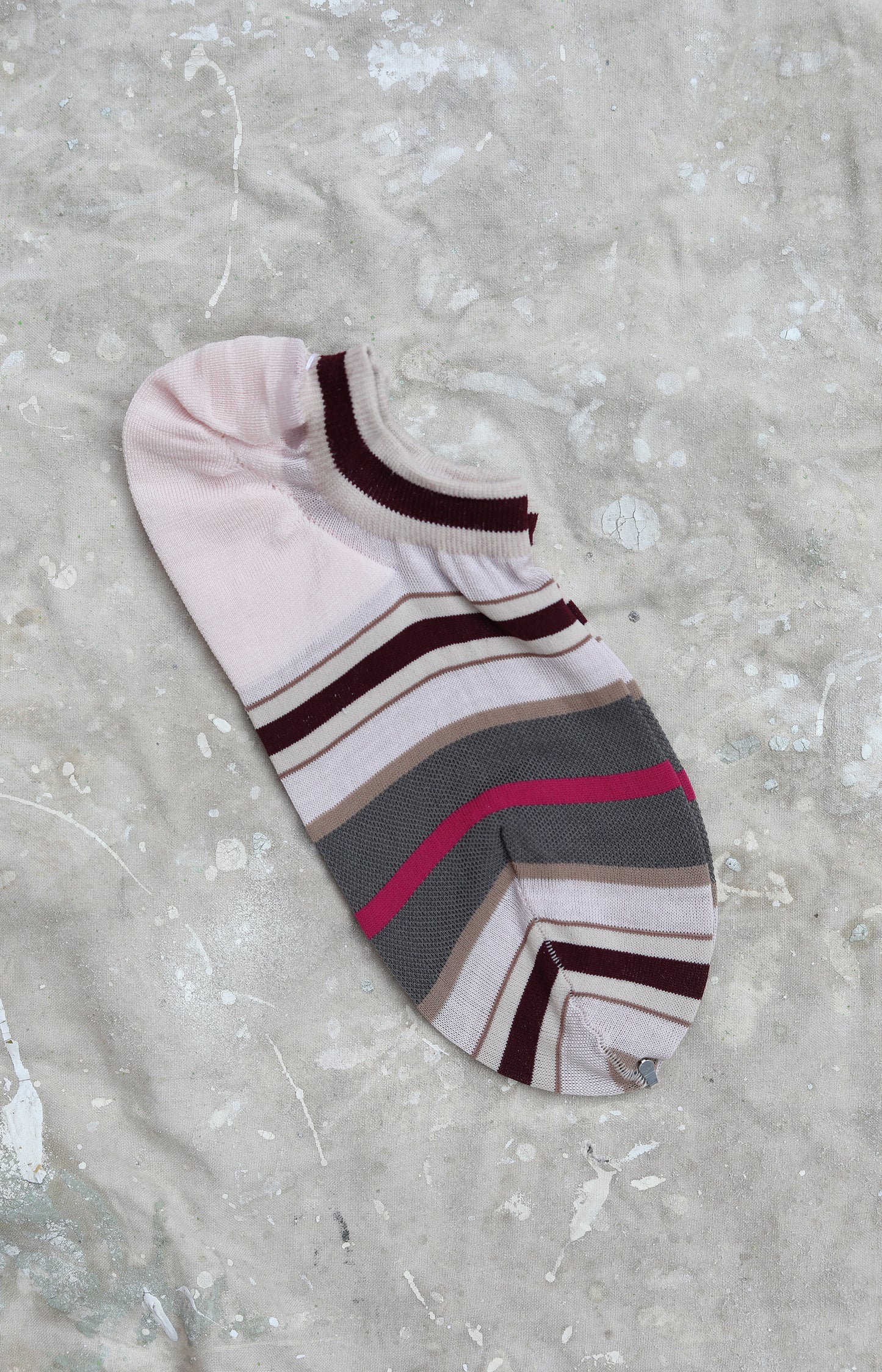 Light Pink Line Footie Socks