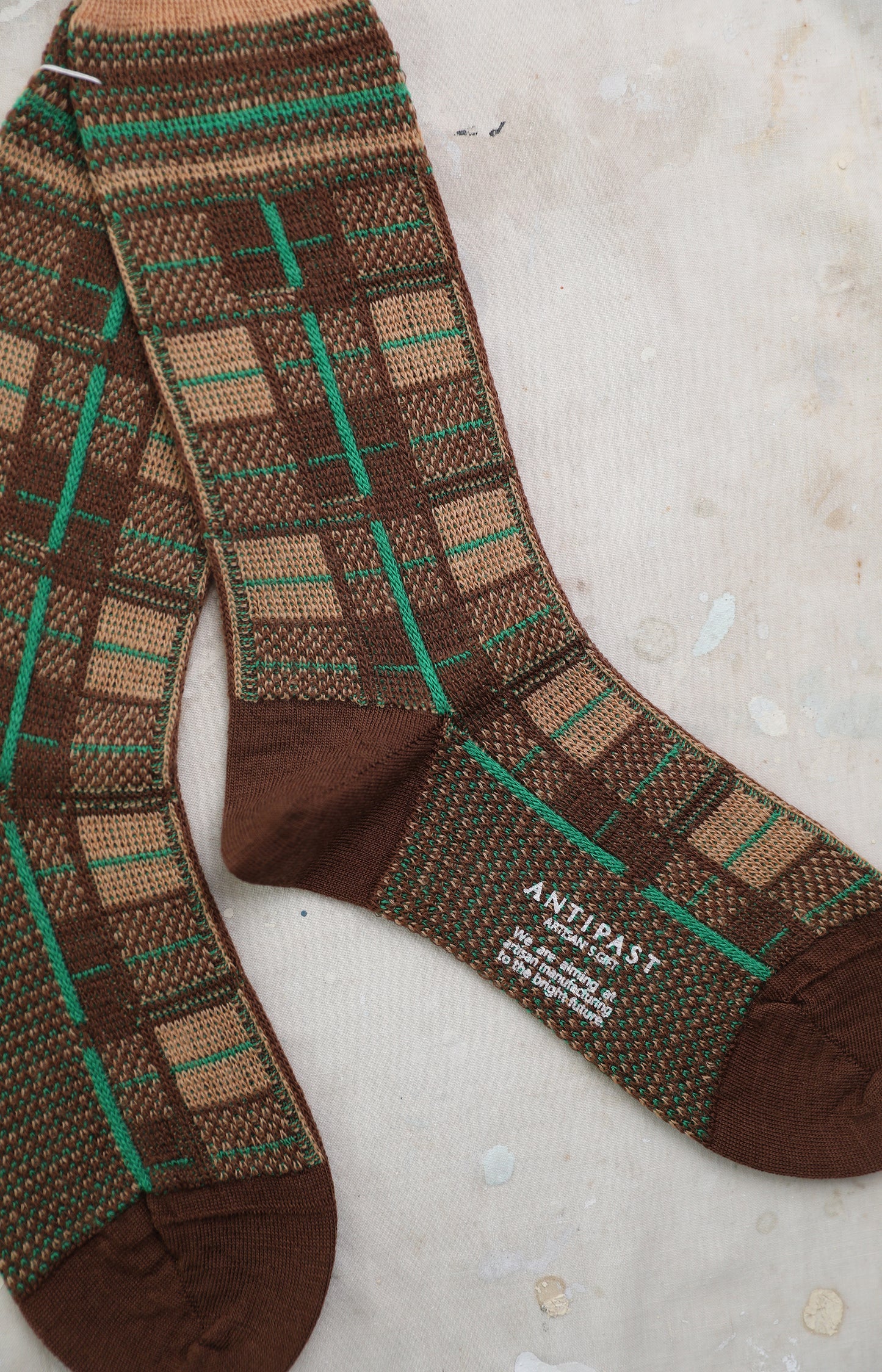 Brown Tartan Check Socks