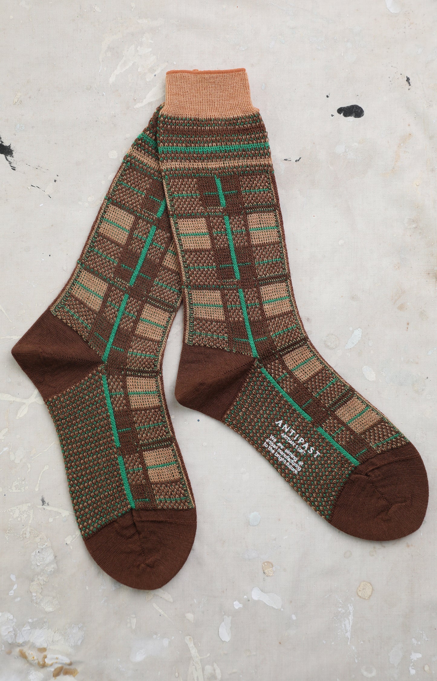 Brown Tartan Check Socks