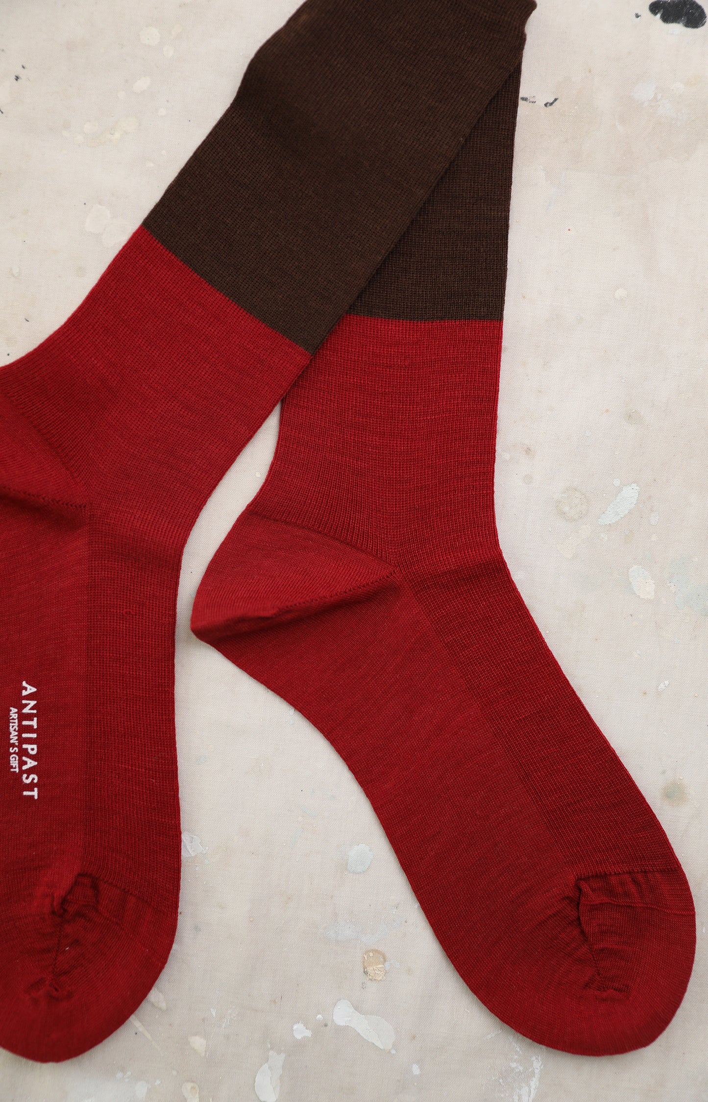 Red Two Tone Socks