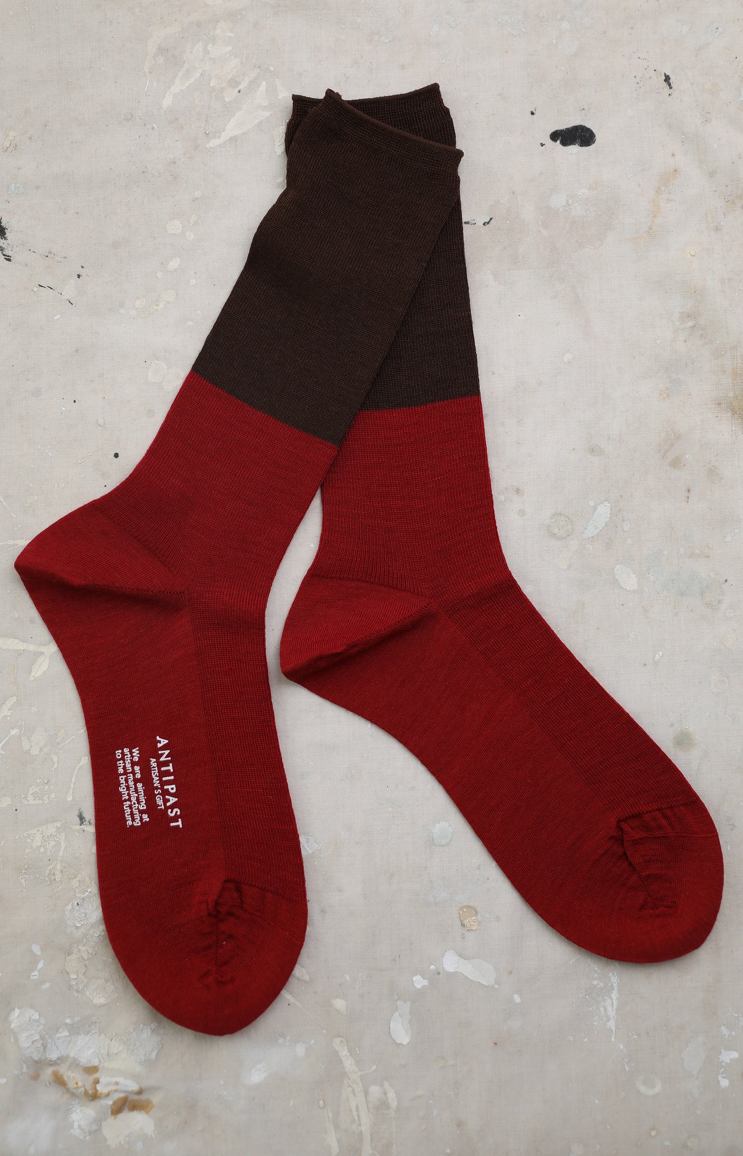 Red Two Tone Socks