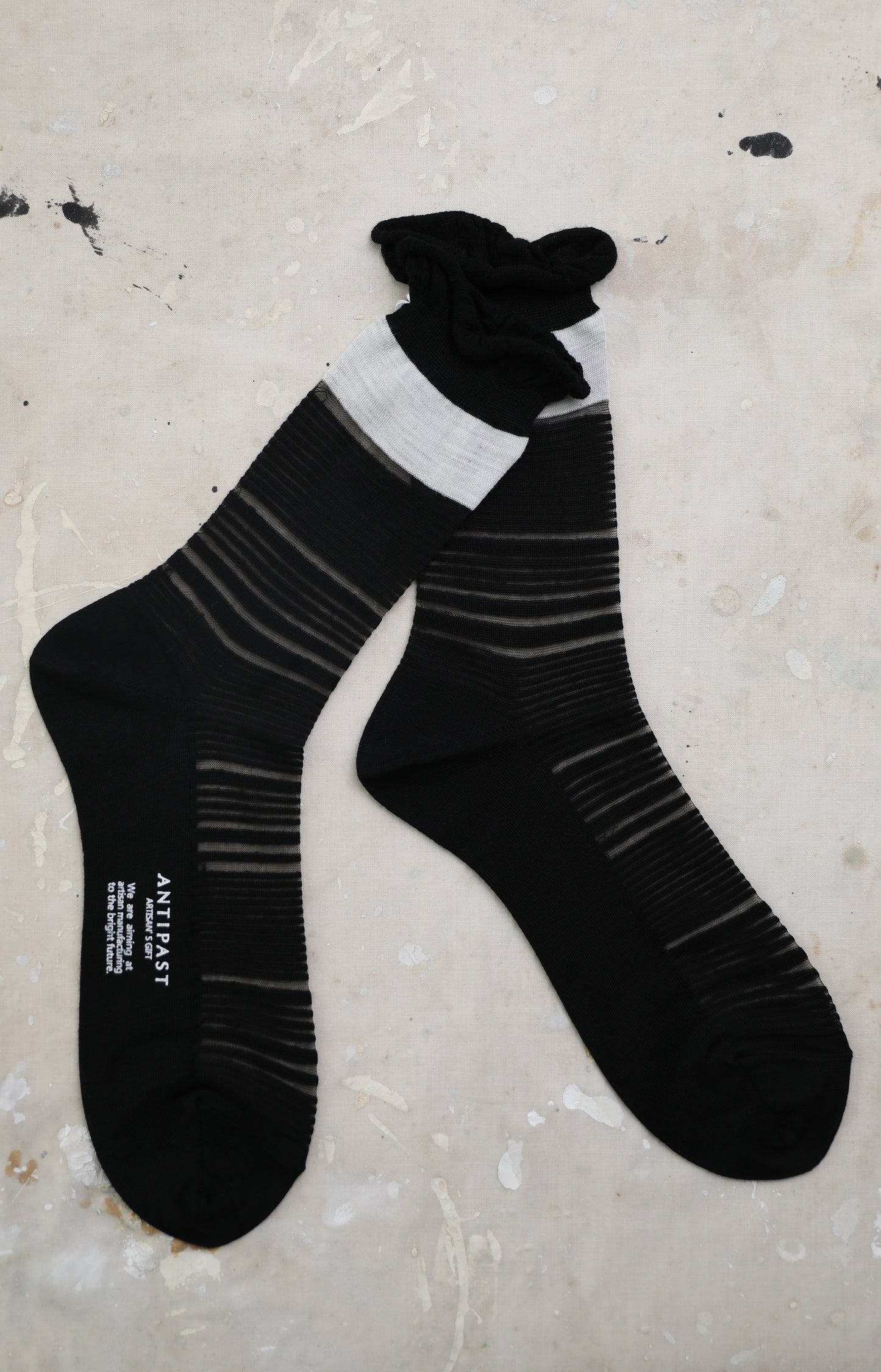 Black Lace Border Socks