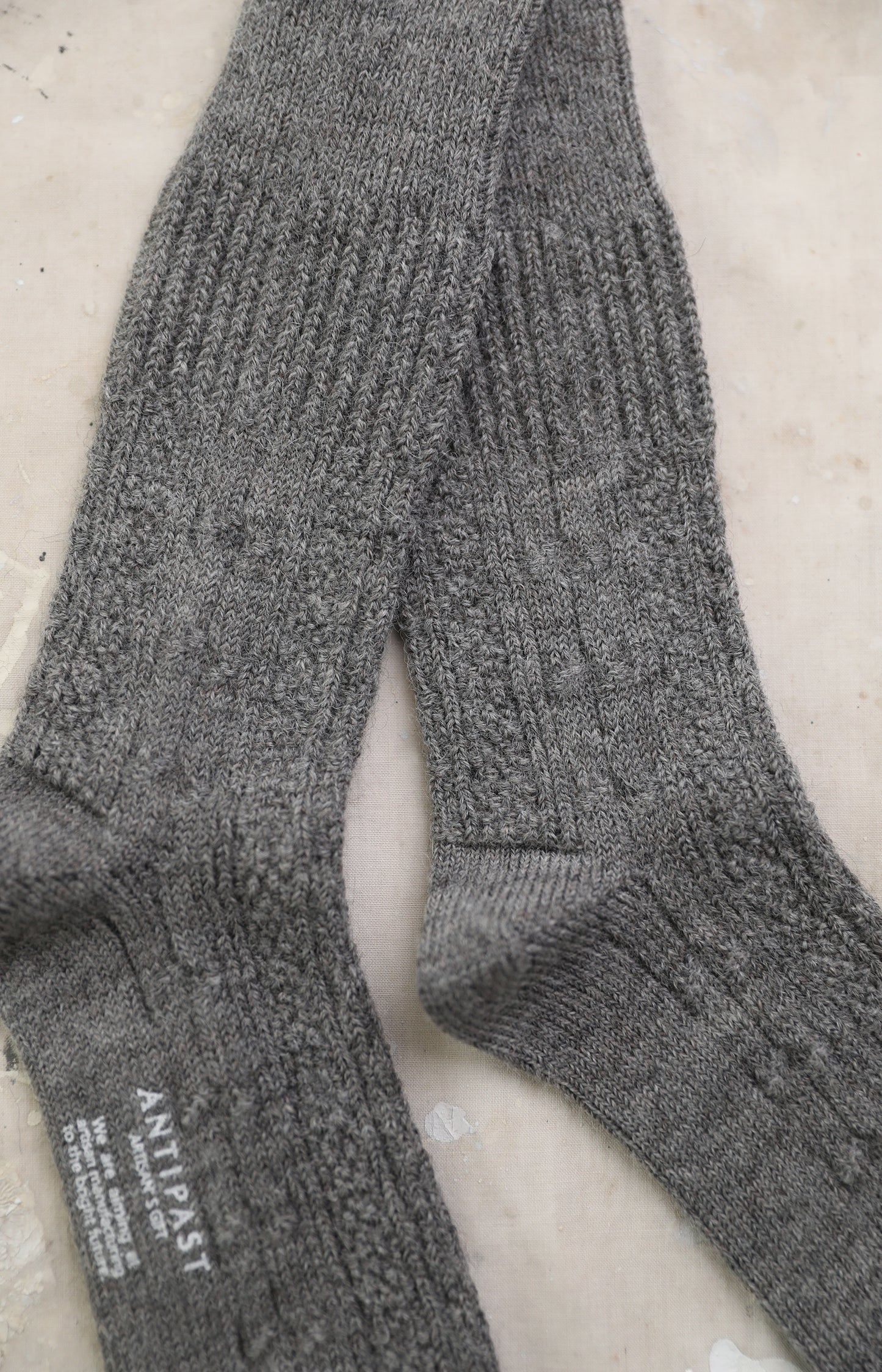 Grey Cable Knit Socks